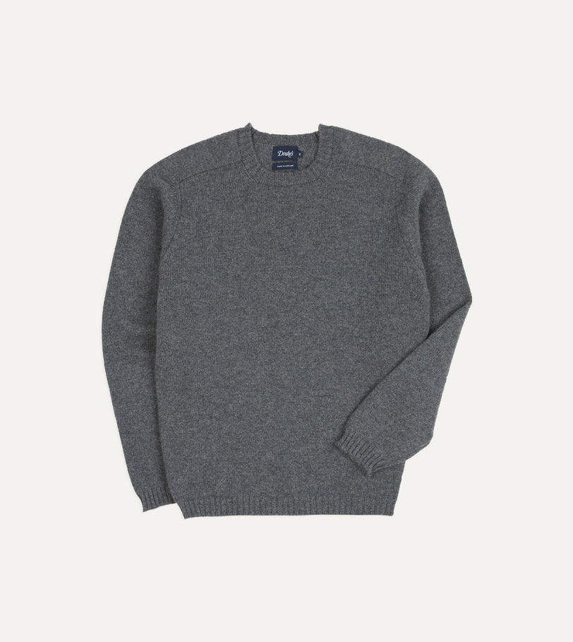 Grey Cashmere Crew Neck Jumper