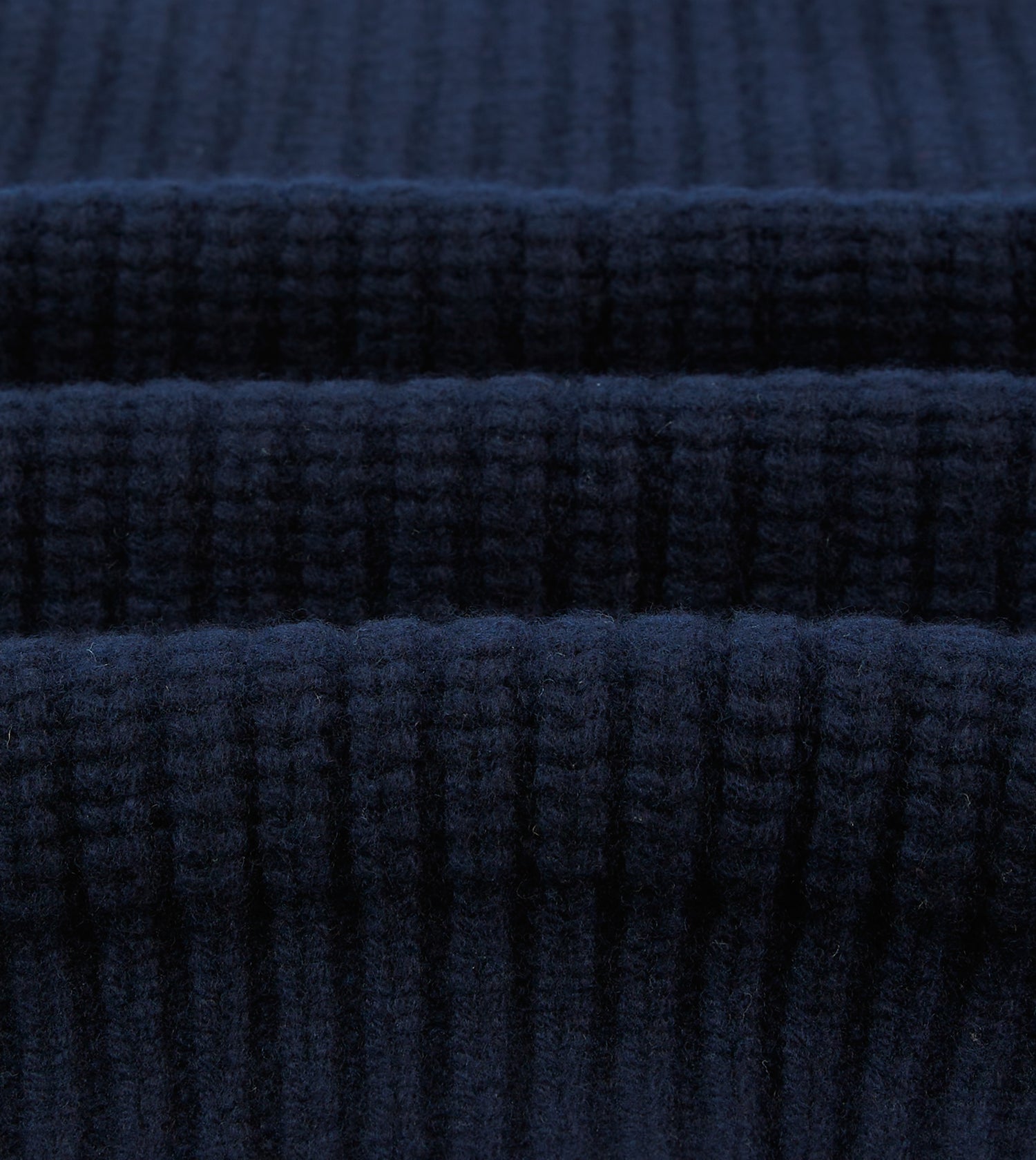 Navy Lambswool Heavy Gauge Fisherman Crew Neck Jumper