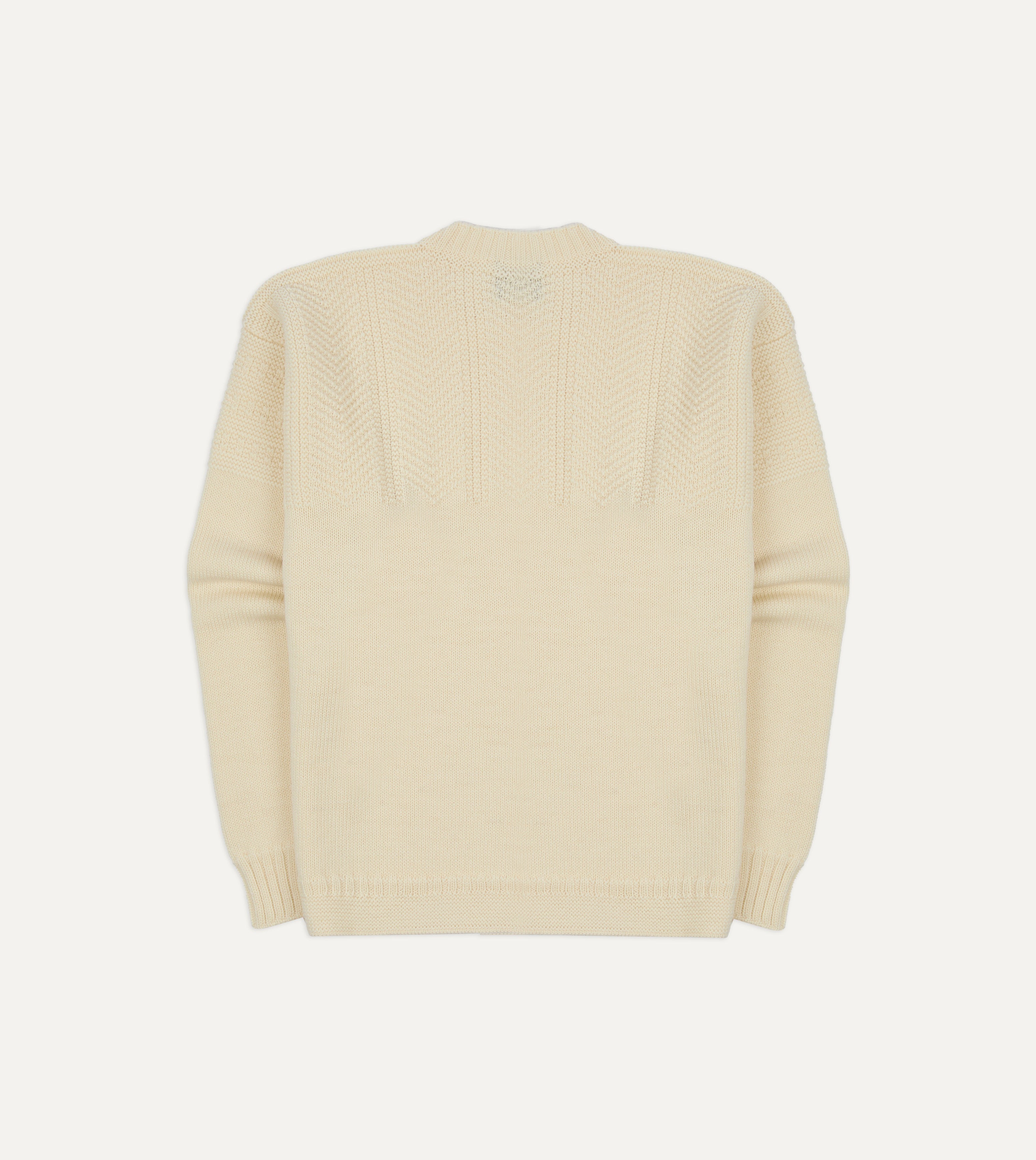 Ecru Wool Guernsey Jumper