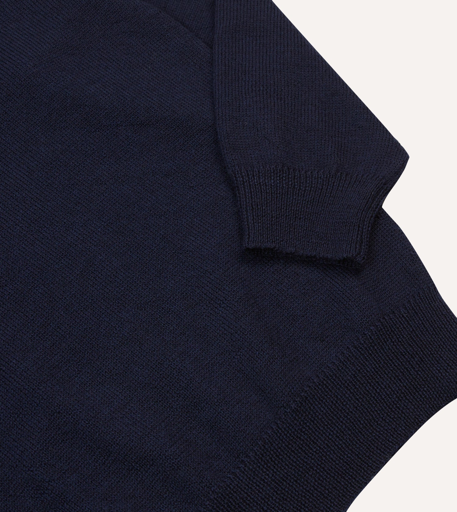 Navy Wool Mock Neck Jumper