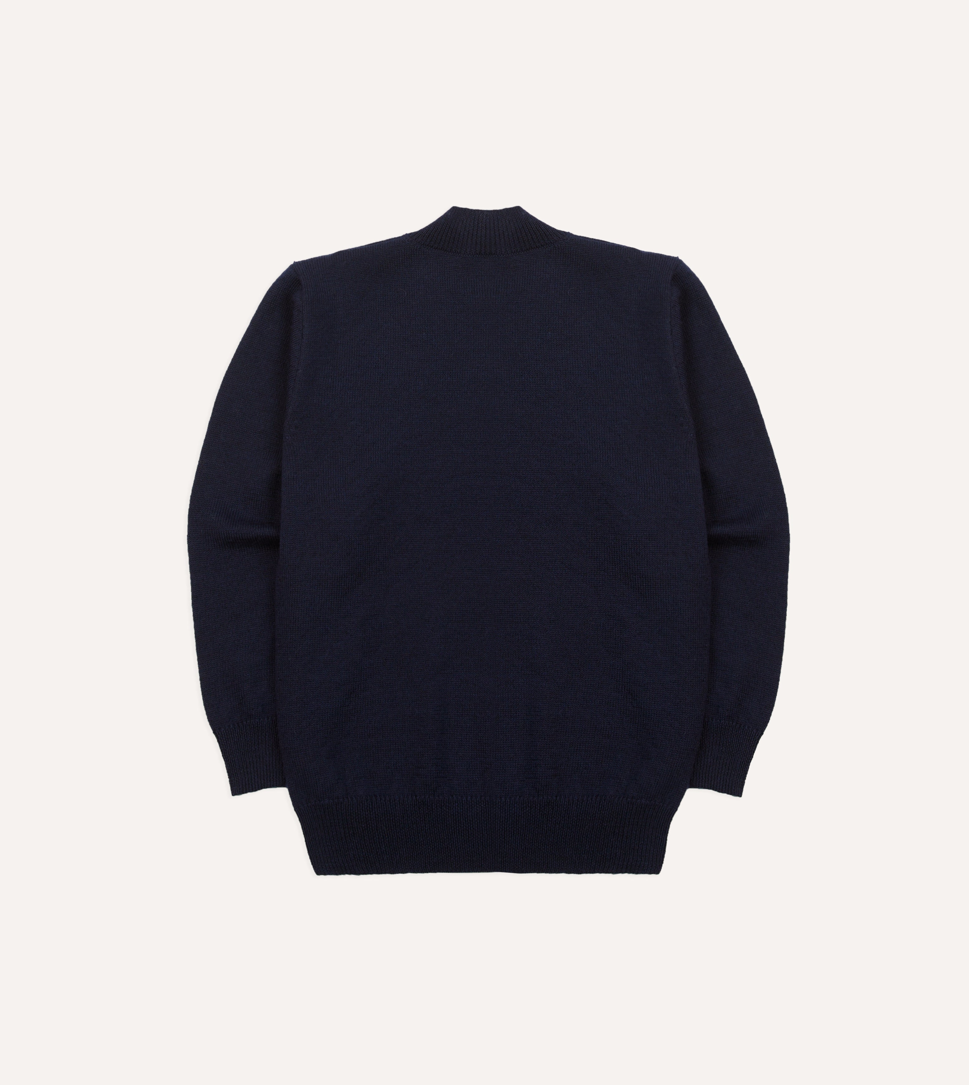 Navy Wool Mock Neck Jumper