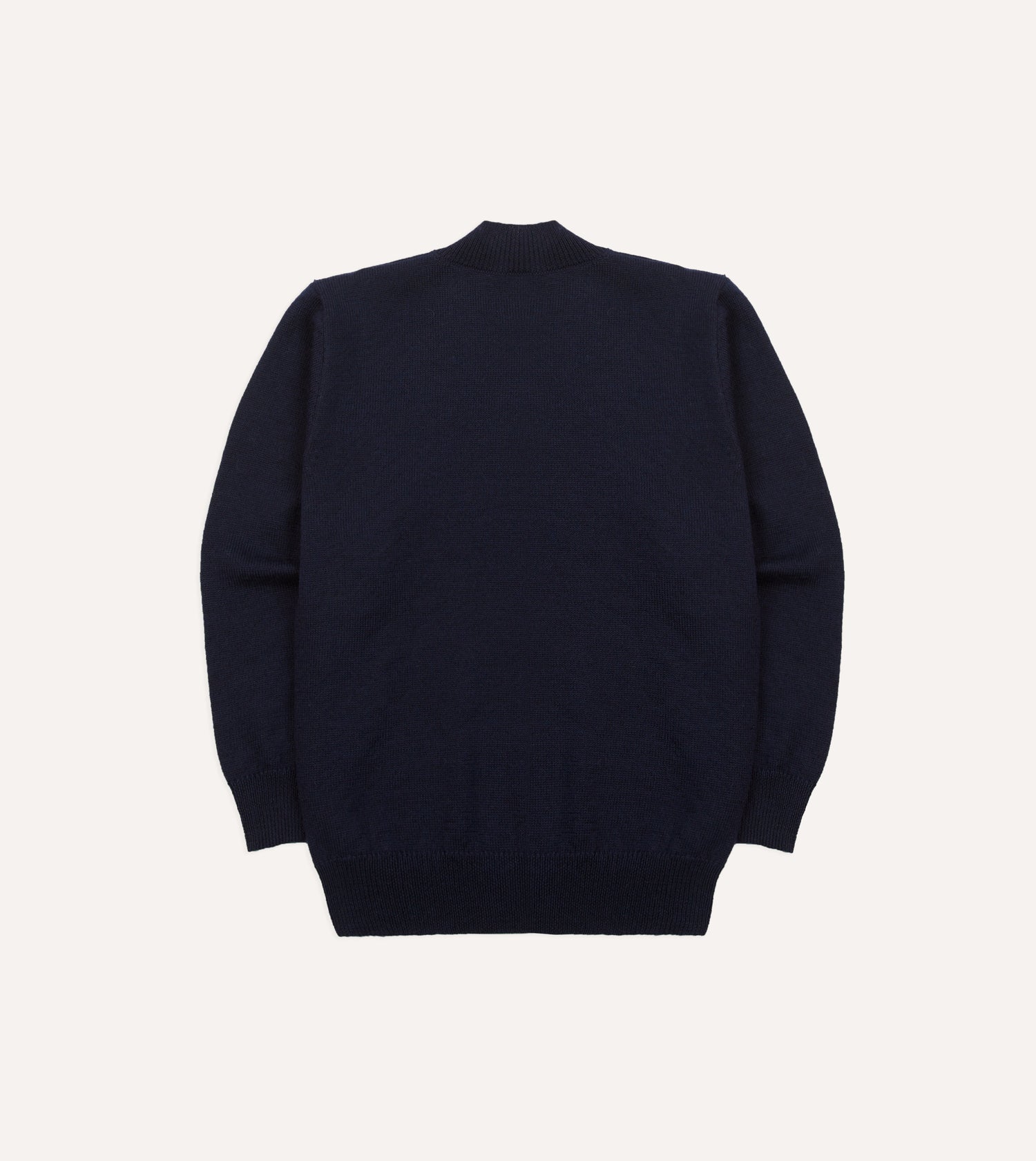 Navy Wool Mock Neck Jumper