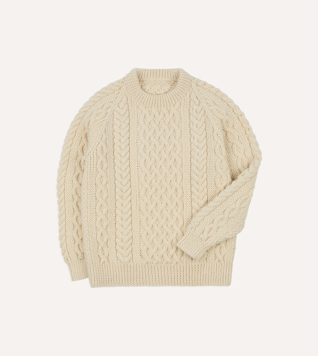 ニット/セーター descendant 19aw aran wool knit Ecru Wool Aran Jumper – Drakes US