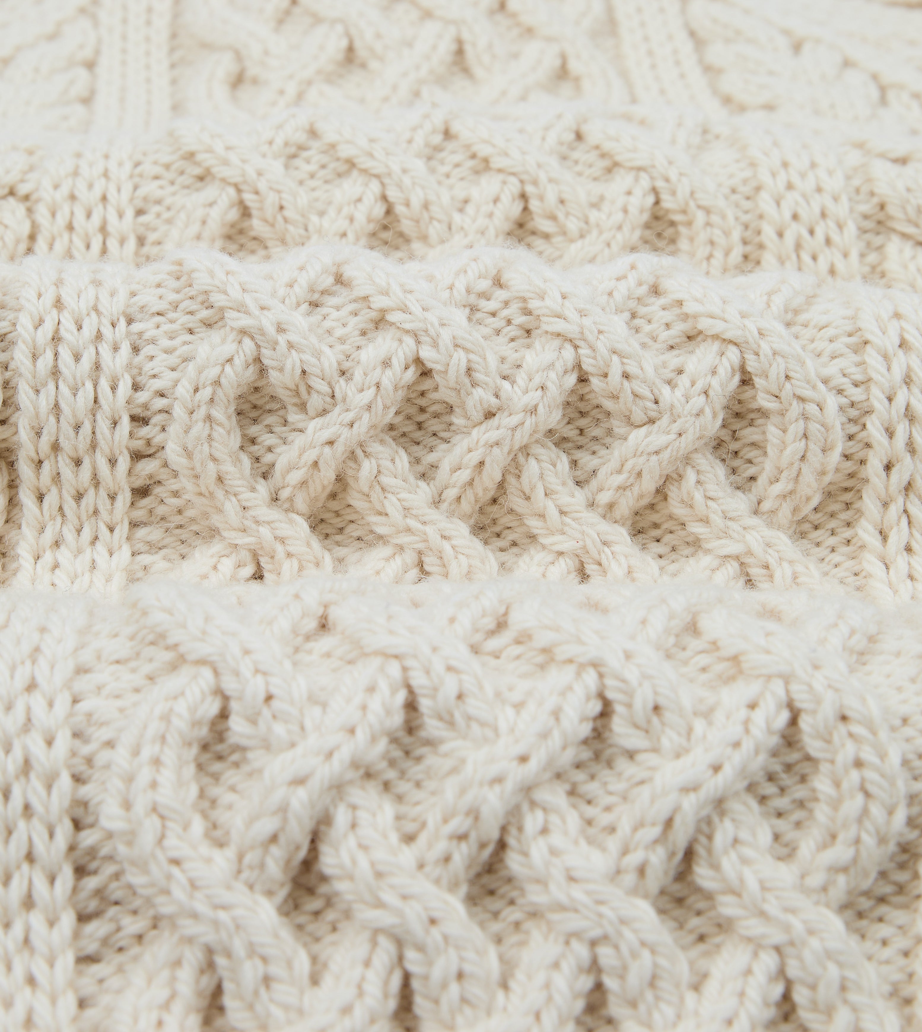 Ecru Wool Aran Jumper