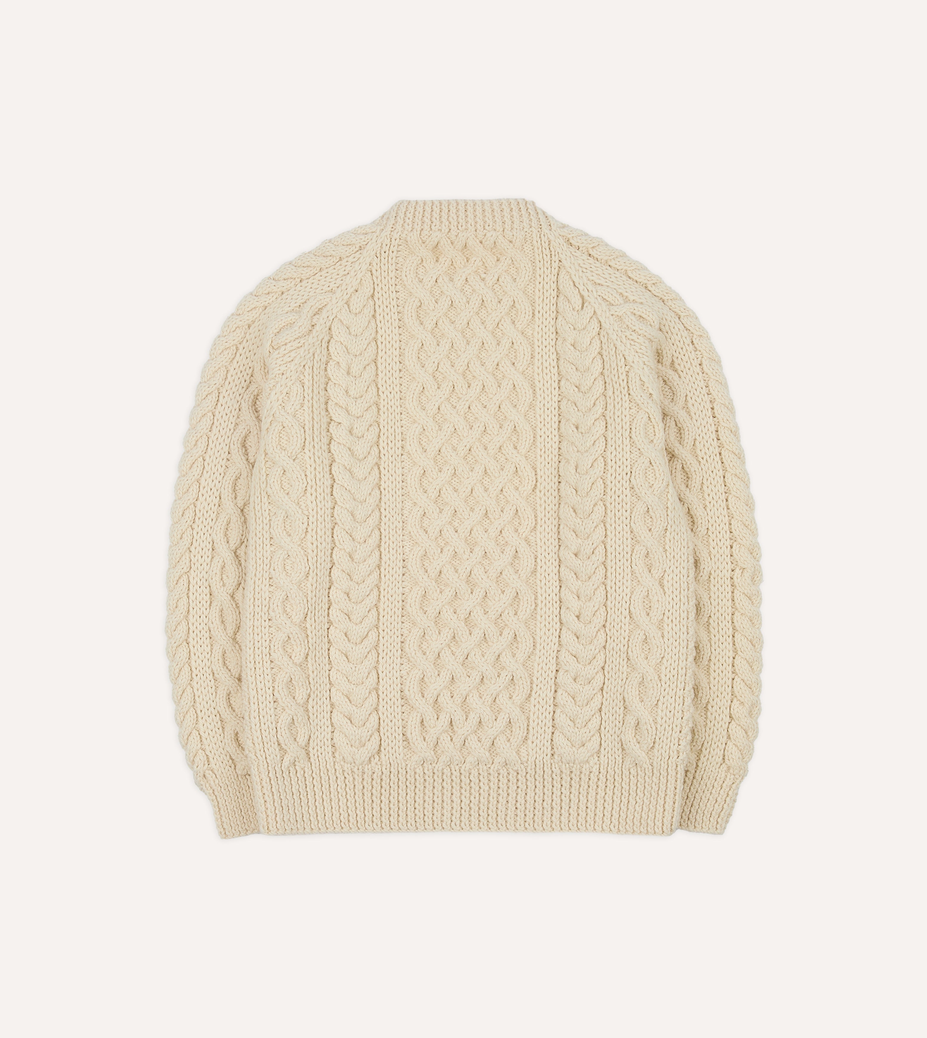 Ecru Wool Aran Jumper