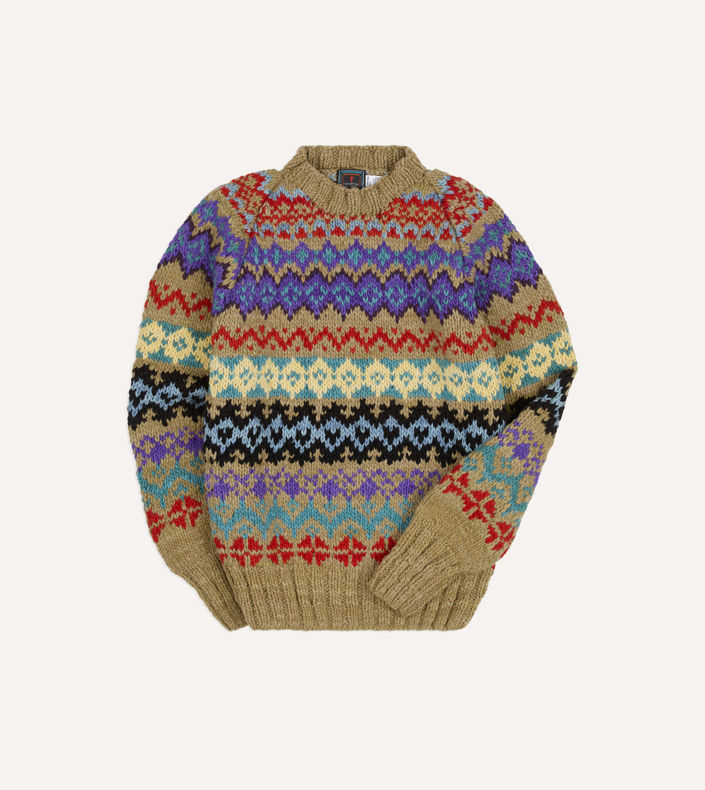 Chamula Green Fairisle Merino Jumper