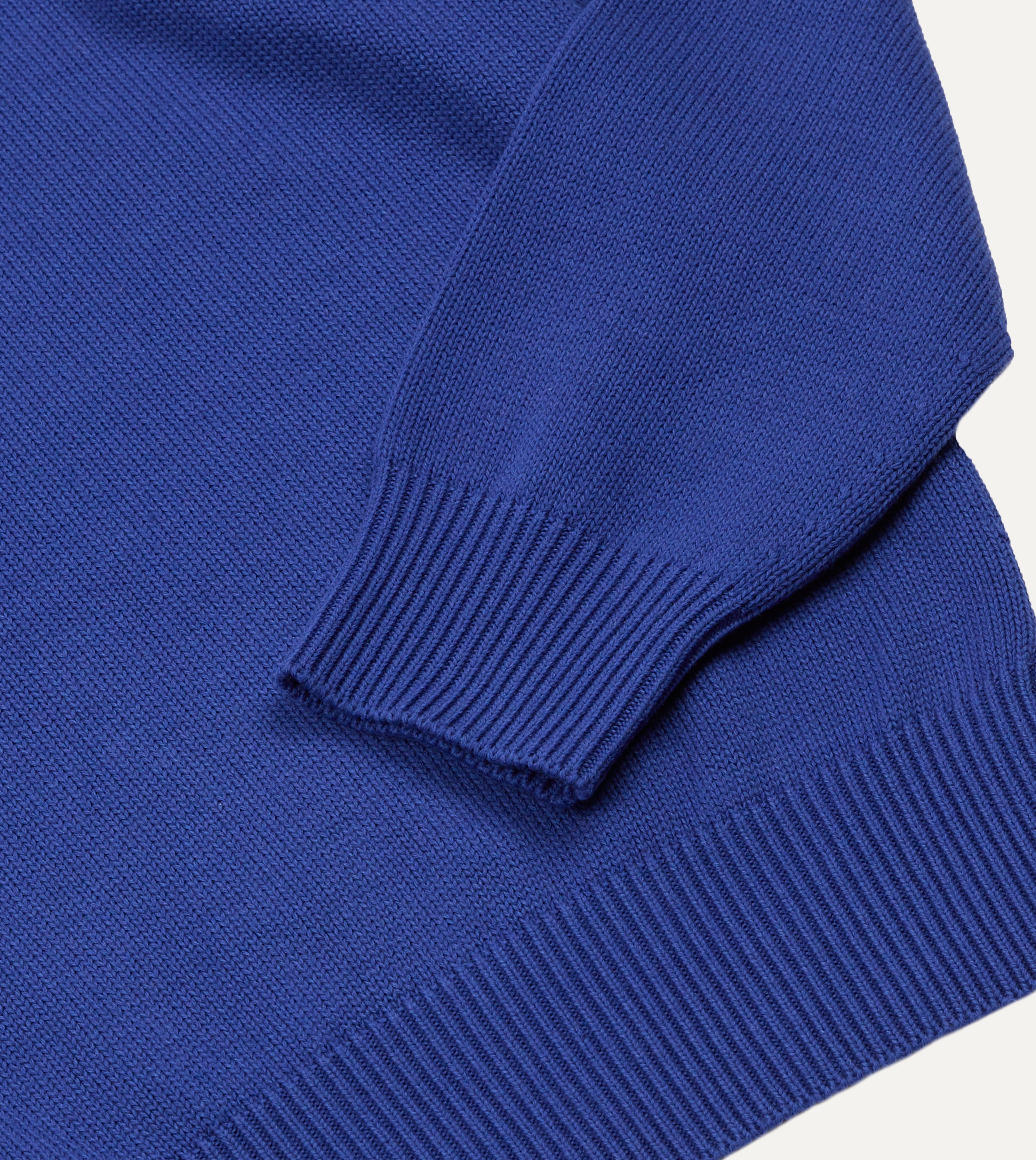 Blue Wool-Cotton Knit Sweatshirt – Drakes US