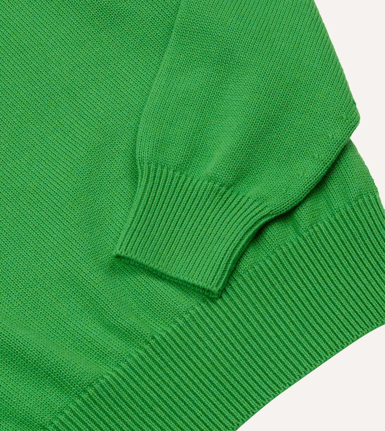 Green Wool-Cotton Knit Sweatshirt