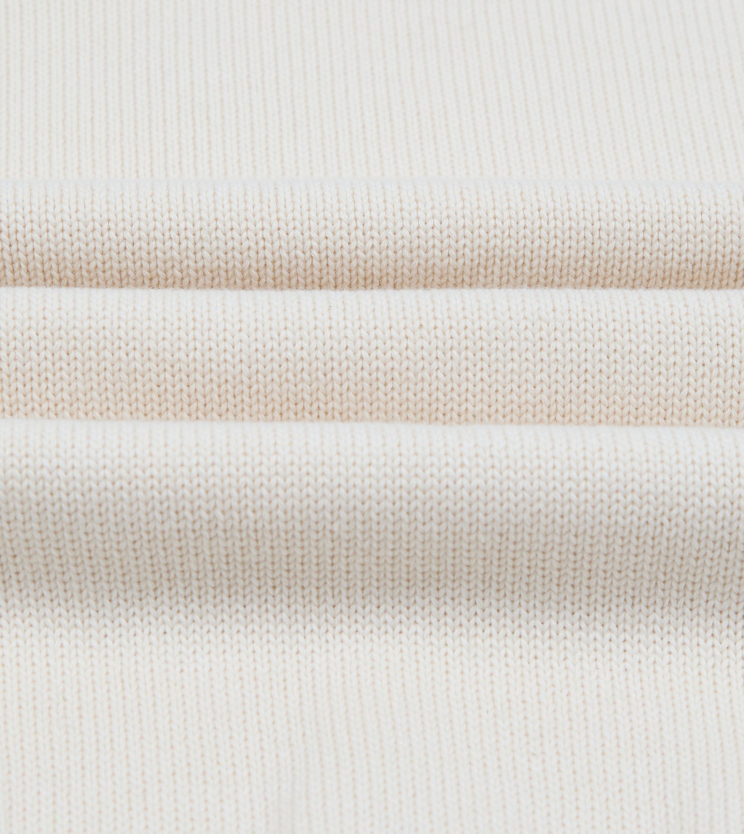 Ecru Wool-Cotton Knit Sweatshirt