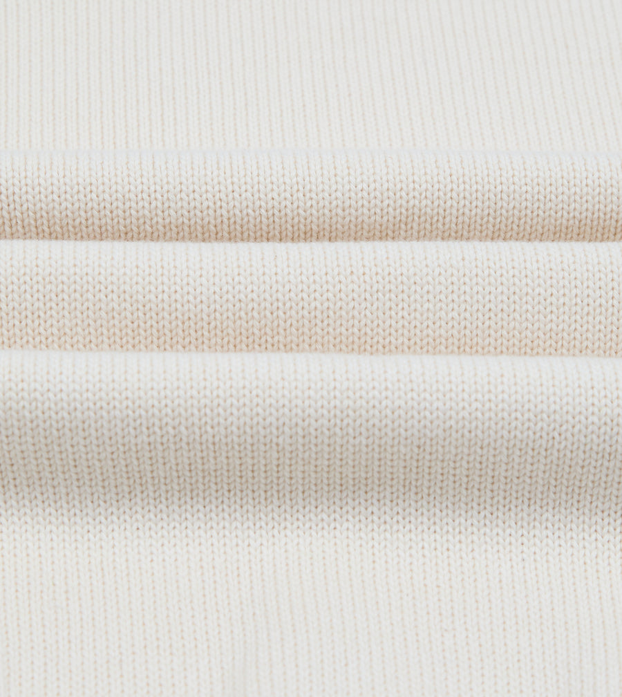 Ecru Wool-Cotton Knit Sweatshirt