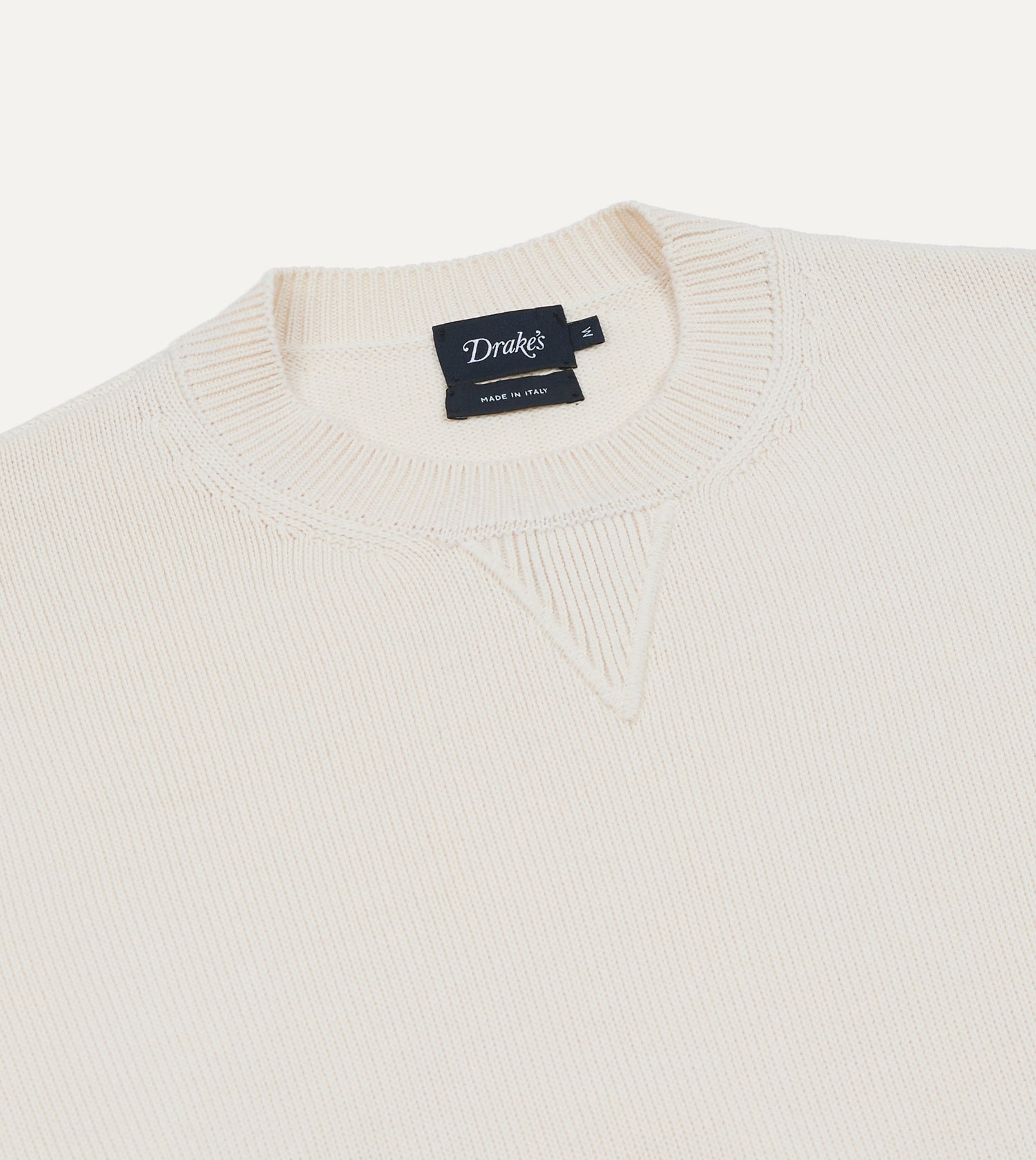 Ecru Wool-Cotton Knit Sweatshirt