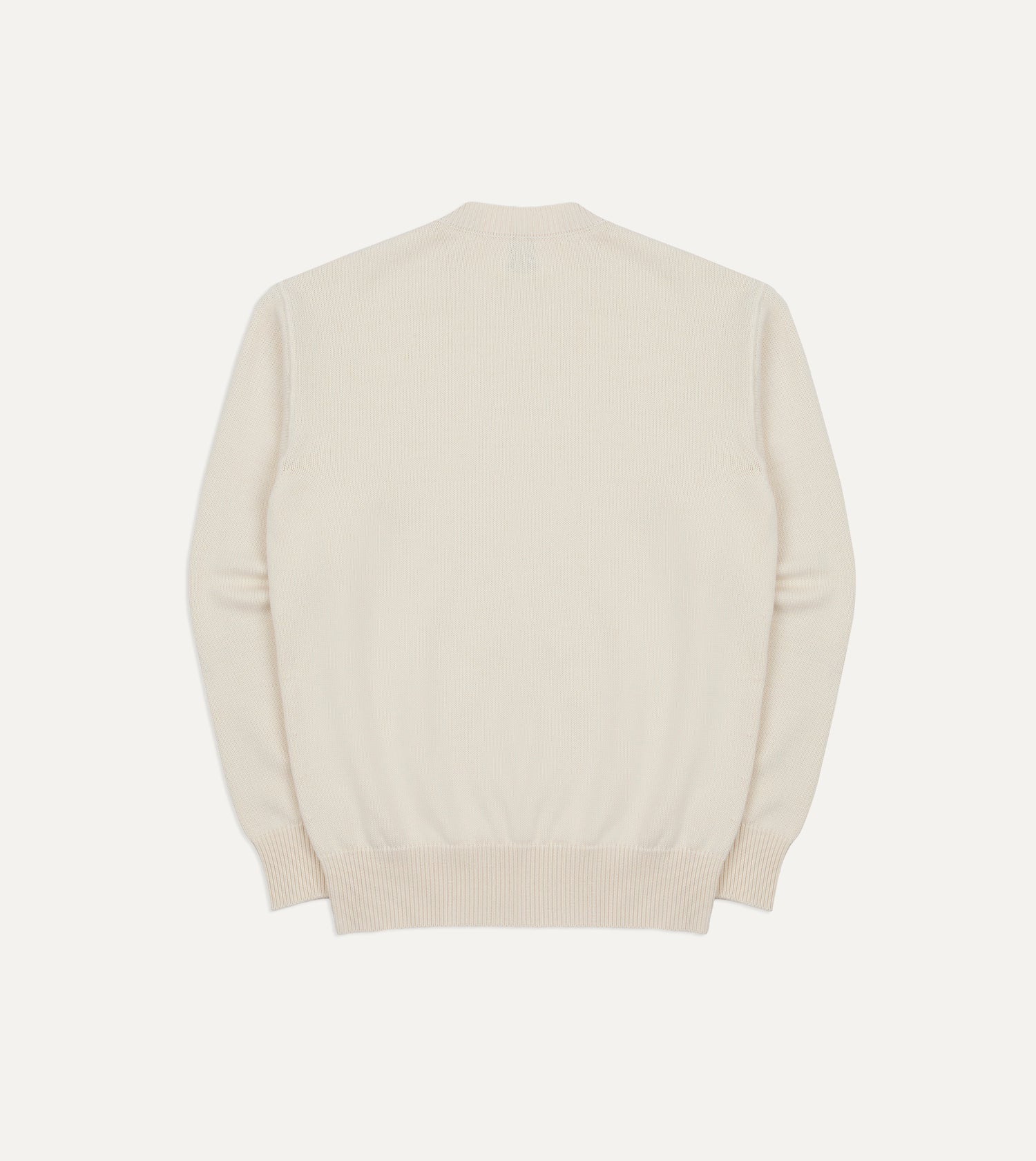 Ecru Wool-Cotton Knit Sweatshirt