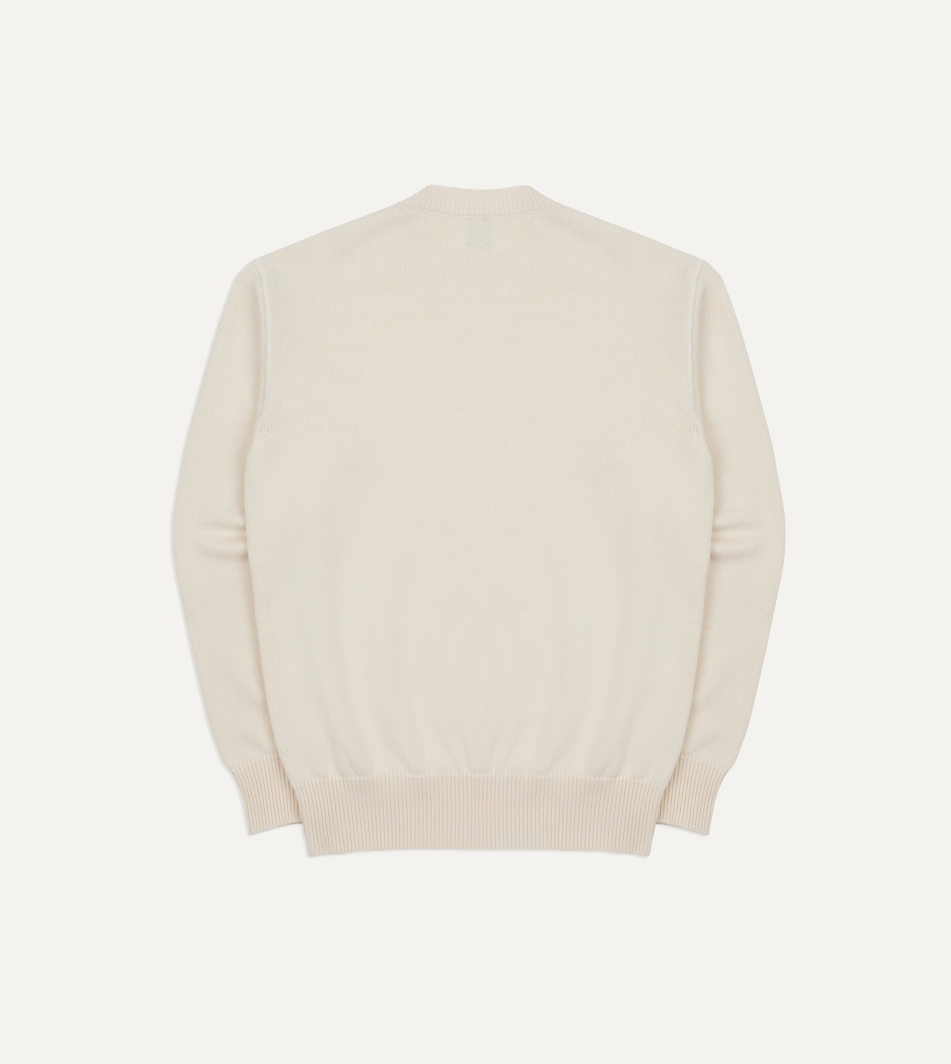 Ecru Wool-Cotton Knit Sweatshirt