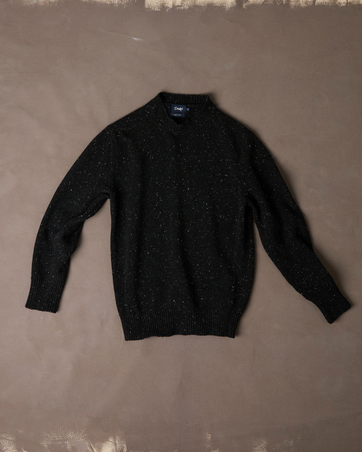 Dark Grey Donegal Crew Neck Jumper