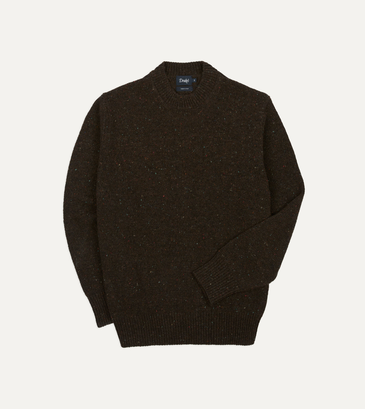 Brown Donegal Crew Neck Jumper
