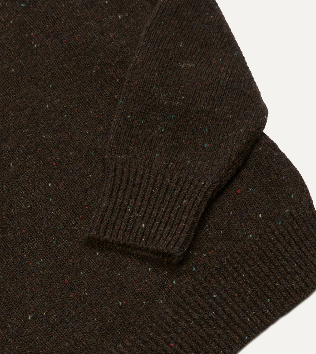 Brown Donegal Crew Neck Jumper