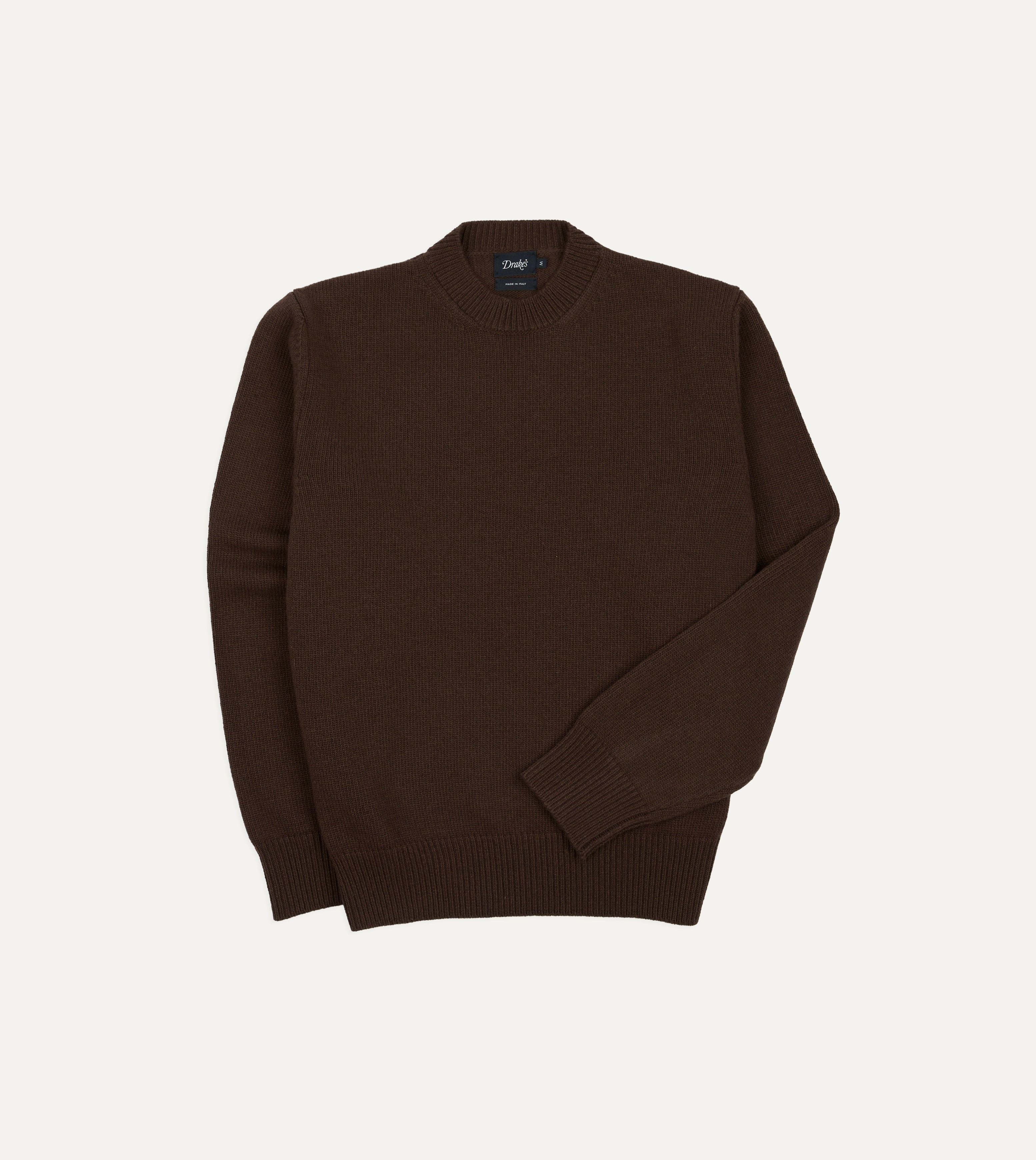 Brown Wool-Cashmere Crew Neck Jumper – Drakes US