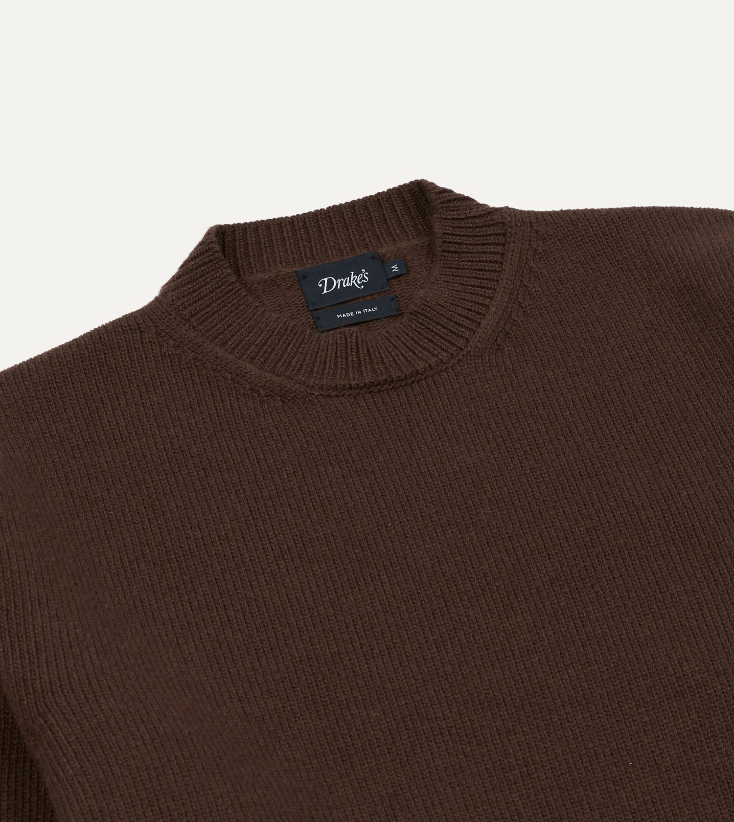 Brown Wool-Cashmere Crew Neck Jumper