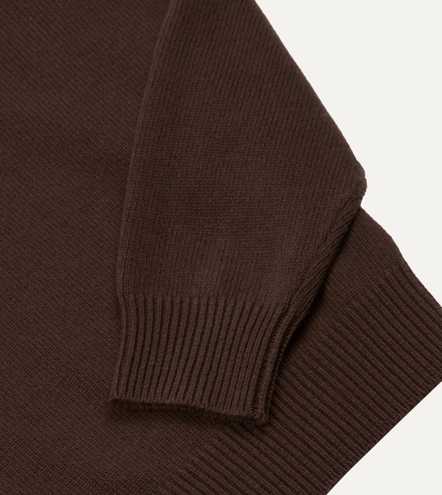 Brown Wool-Cashmere Crew Neck Jumper