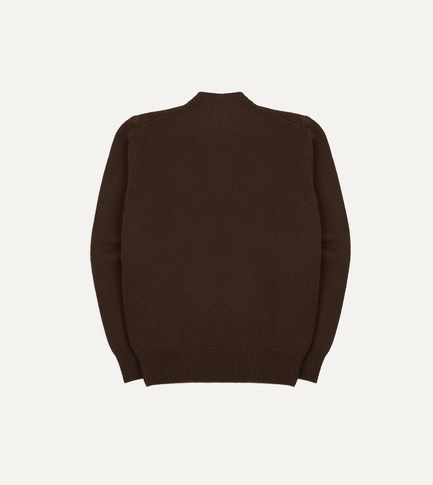 Brown Wool-Cashmere Crew Neck Jumper