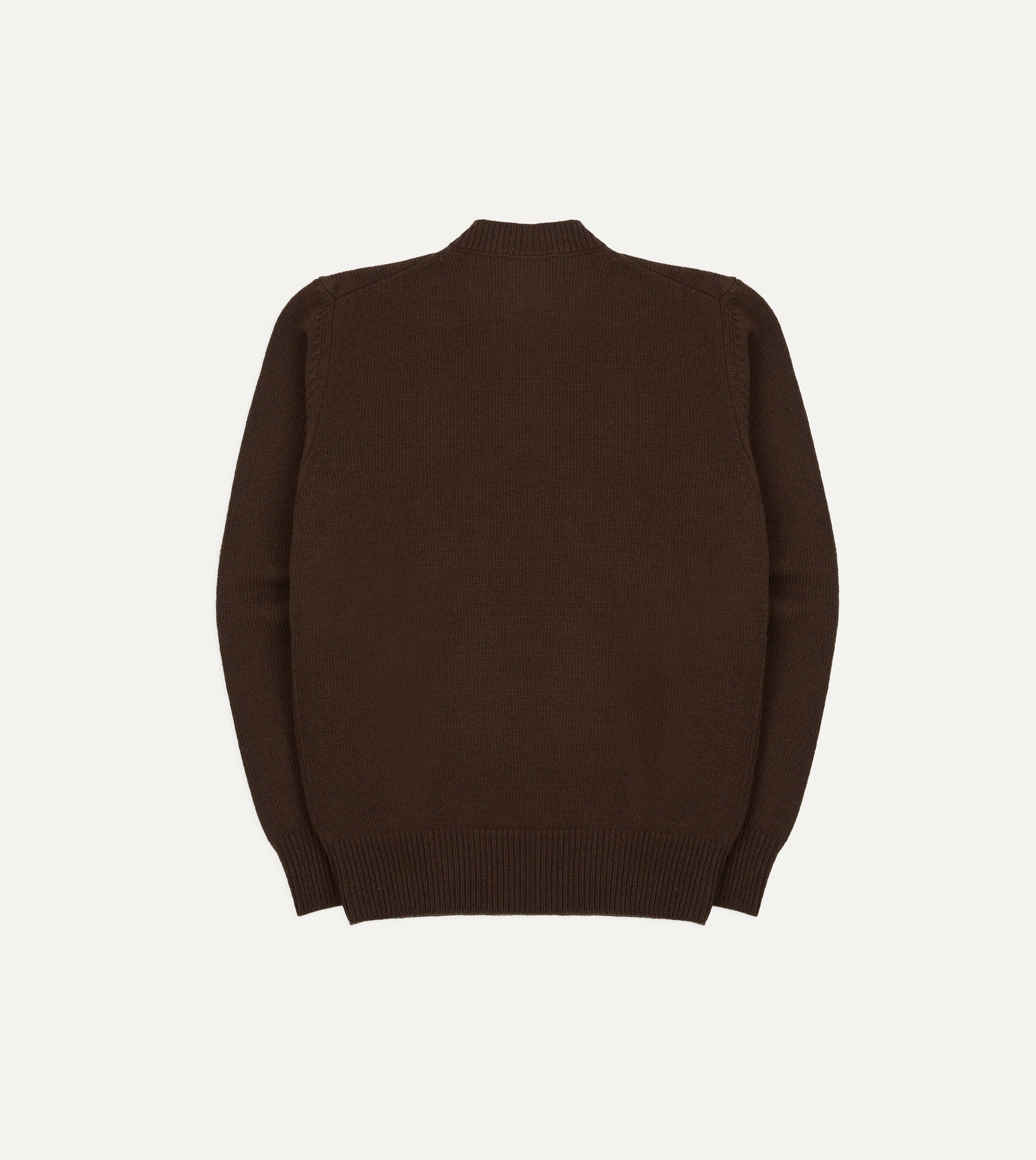 Brown Wool-Cashmere Crew Neck Jumper