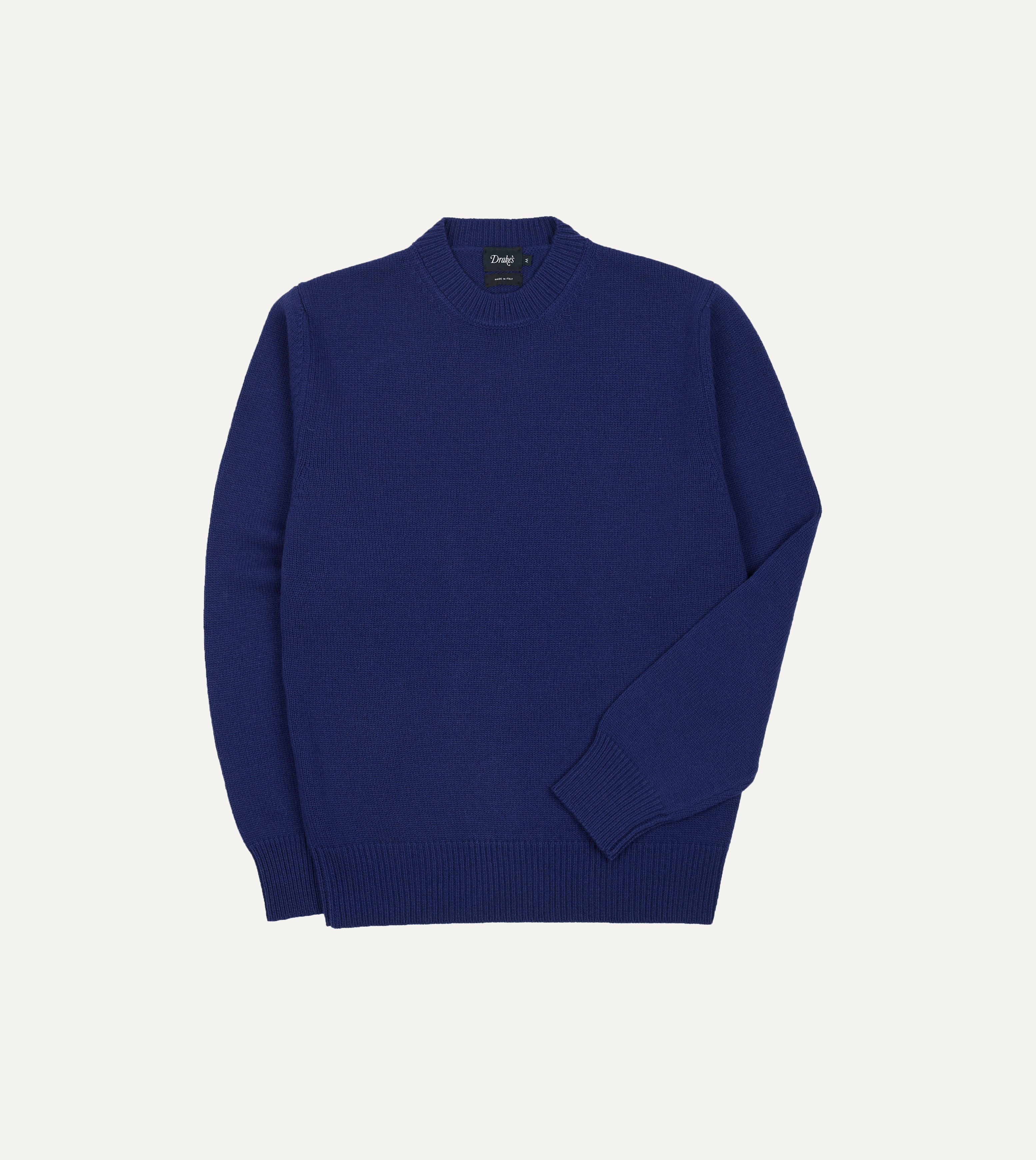 Blue Wool-Cashmere Crew Neck Jumper
