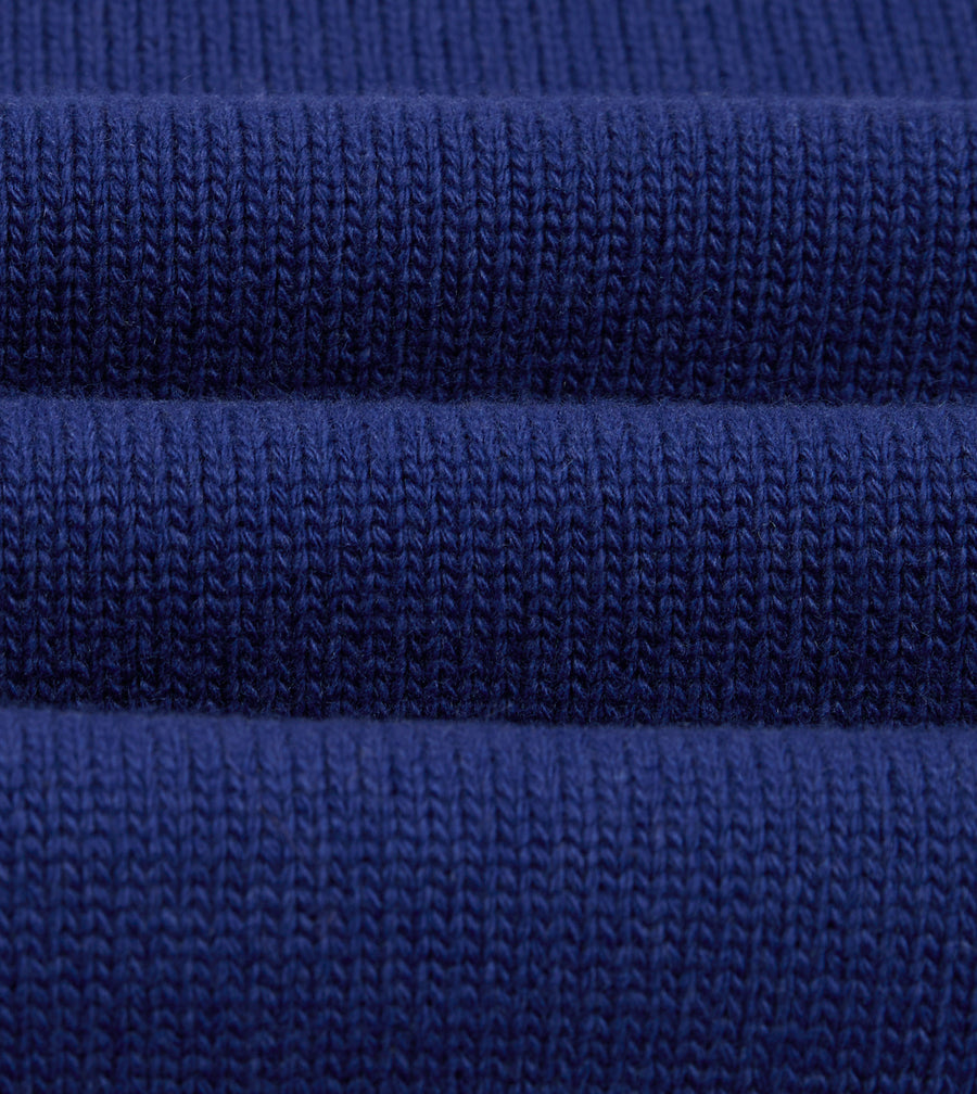 Blue Wool-Cashmere Crew Neck Jumper
