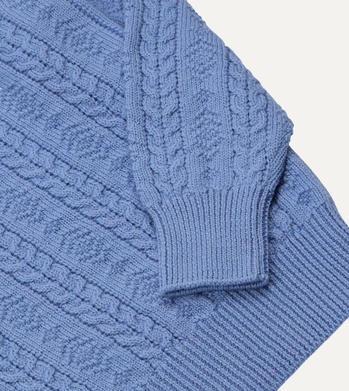 Lilac Wool-Alpaca Cable Knit Crew Neck Jumper
