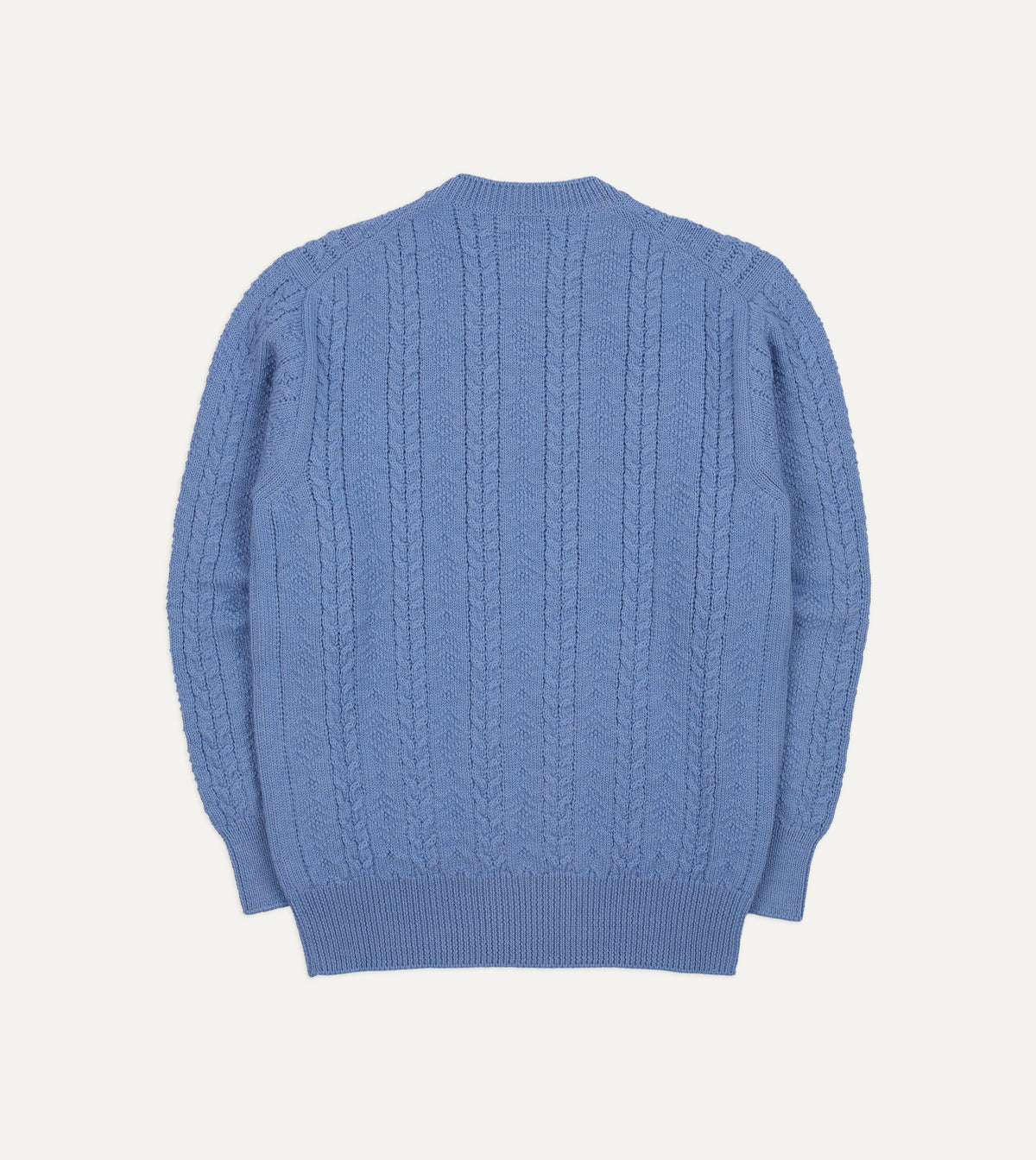 Lilac Wool-Alpaca Cable Knit Crew Neck Jumper