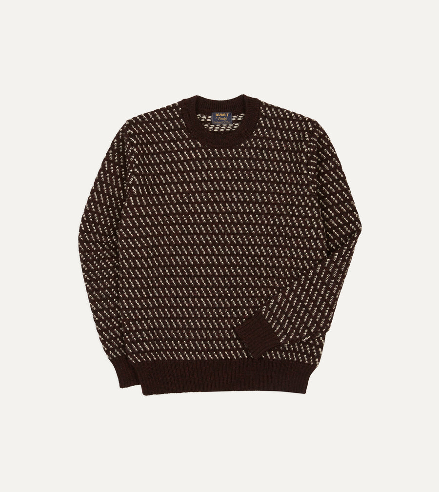 BEAMS F & Drake’s Norwegian Birdseye Wool Crew Neck Jumper