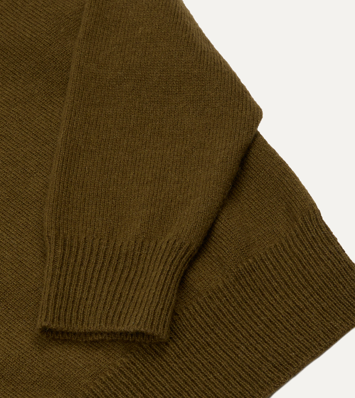 Olive Wool-Alpaca V-Neck Jumper