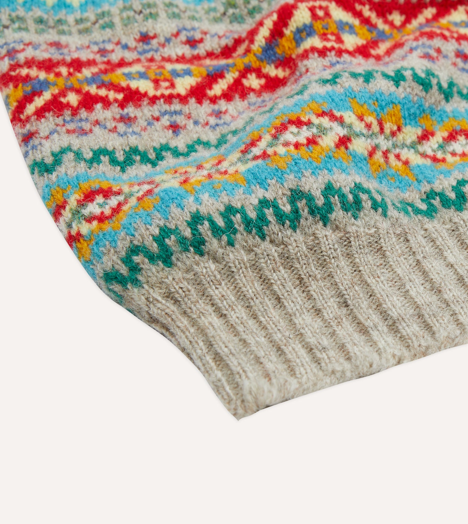 Multicoloured Fair Isle Lambswool Sleeveless V-Neck Jumper