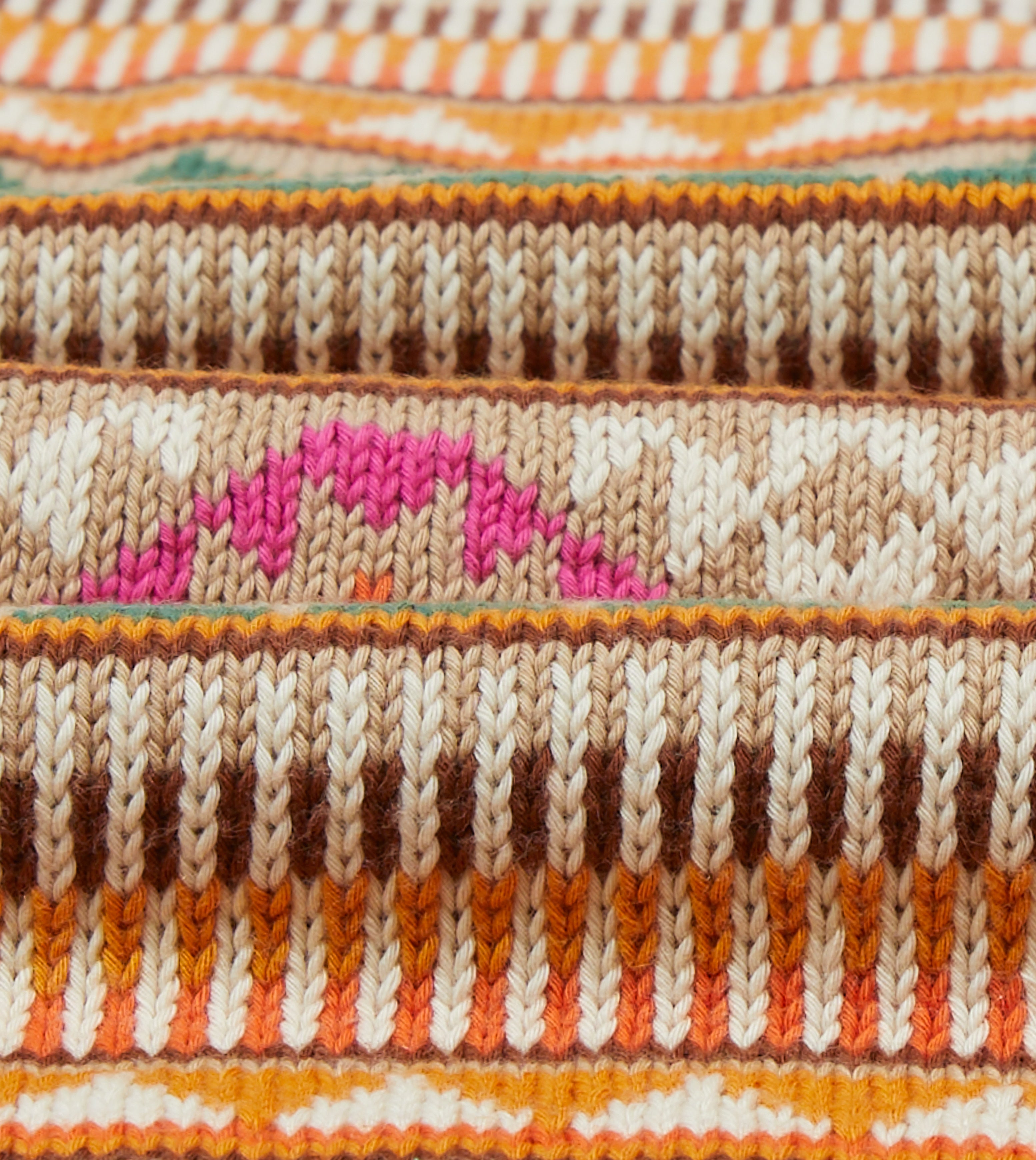 Beige Cotton Cashmere Kilim Knit Vest