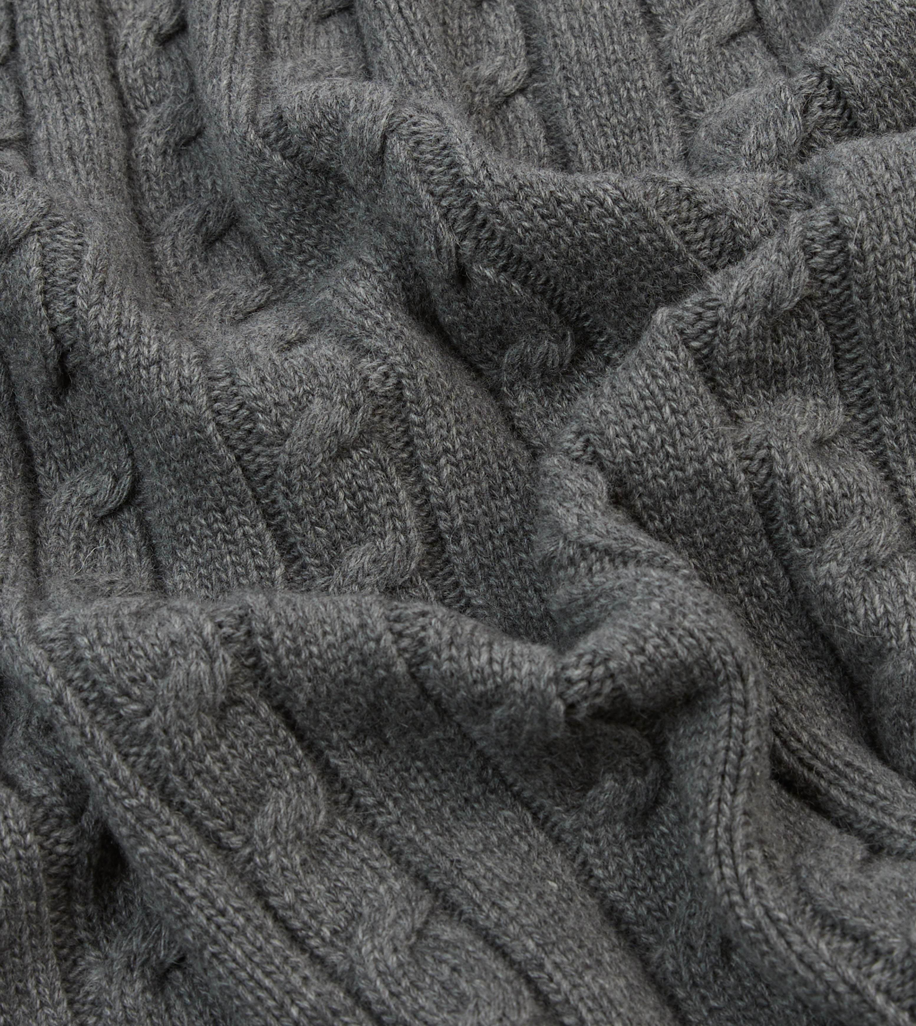 Grey Alpaca Lambswool Cable Knit Sleeveless Cardigan – Drakes US