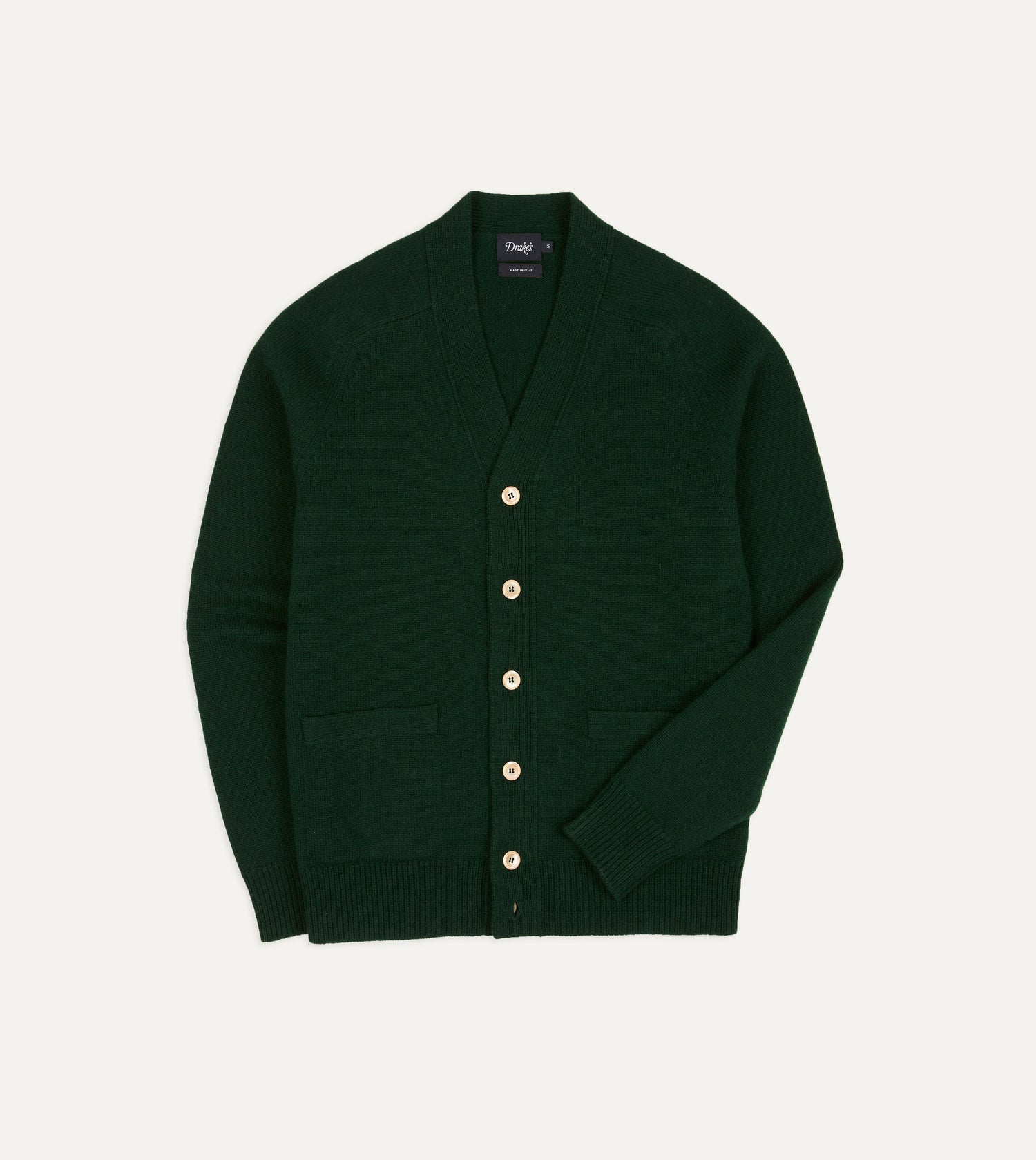 Dark Green Lambswool 6 Button Cardigan
