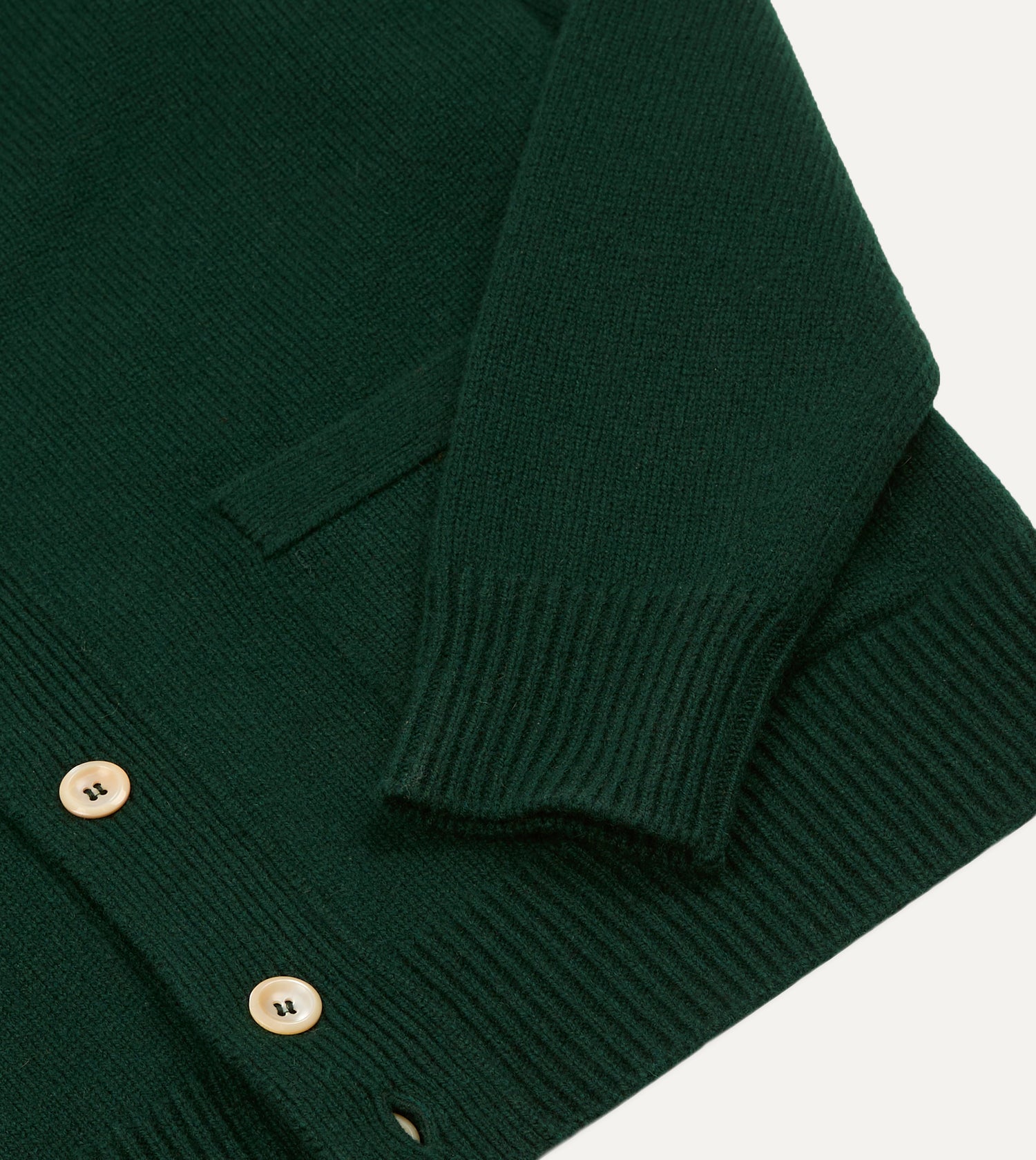 Dark Green Lambswool 6 Button Cardigan