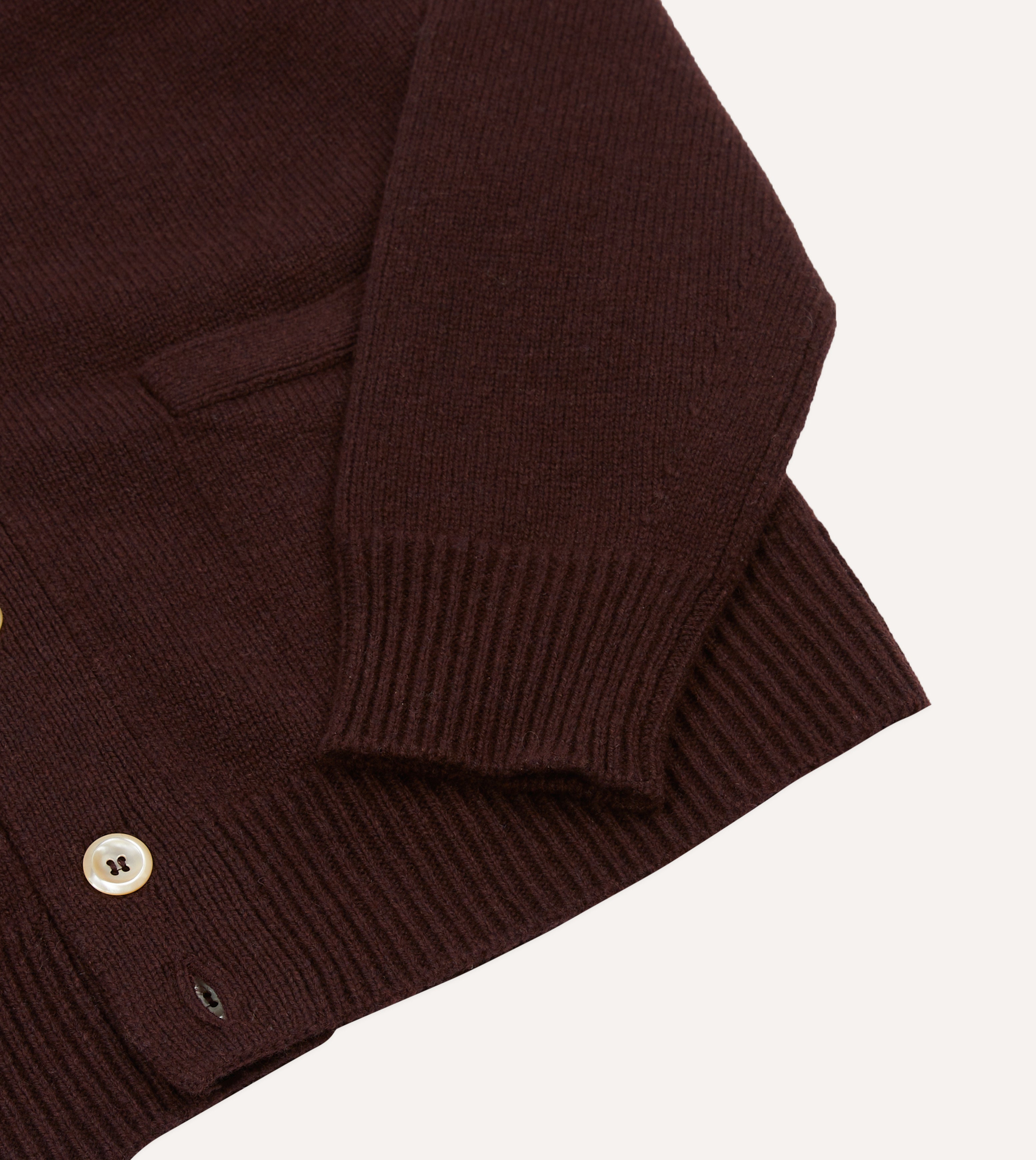 Dark Brown Lambswool 6 Button Cardigan – Drakes US