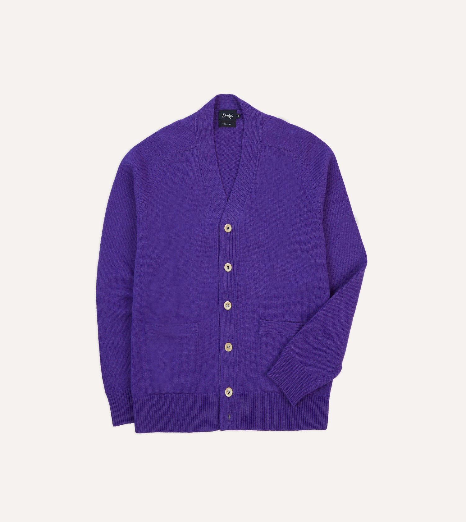 Purple Lambswool 6 Button Cardigan