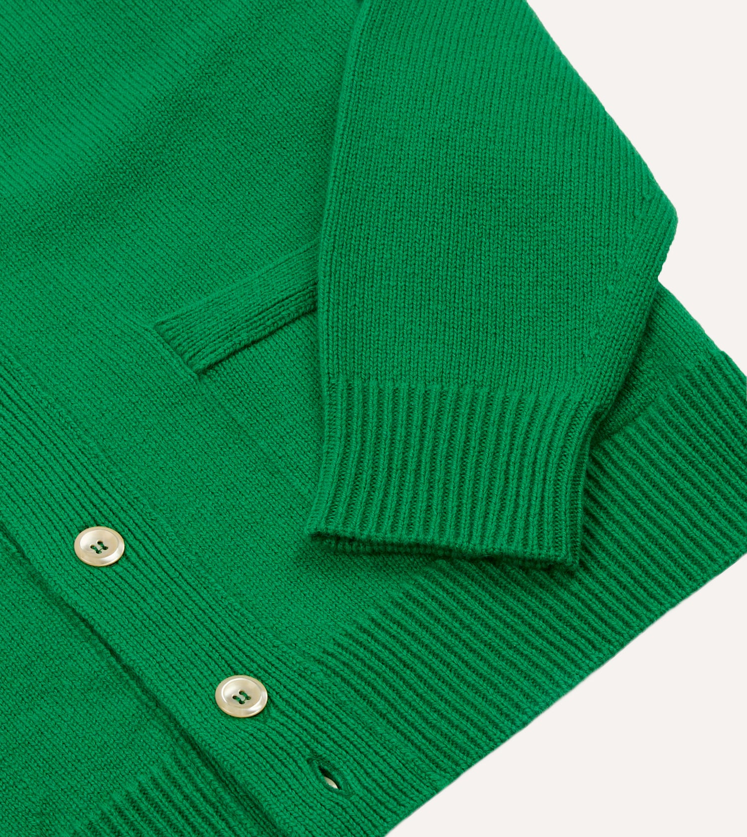 Green Lambswool 6 Button Cardigan