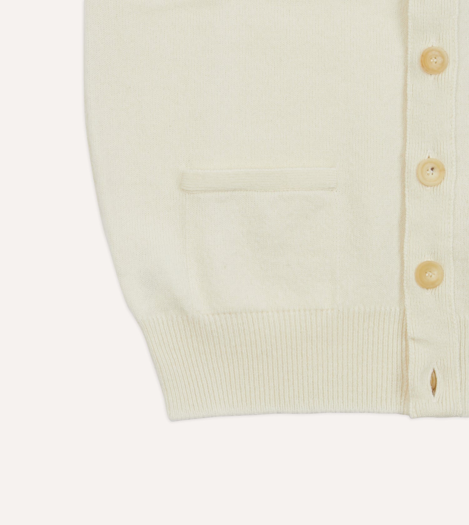 Ecru Lambswool Sleeveless Cardigan