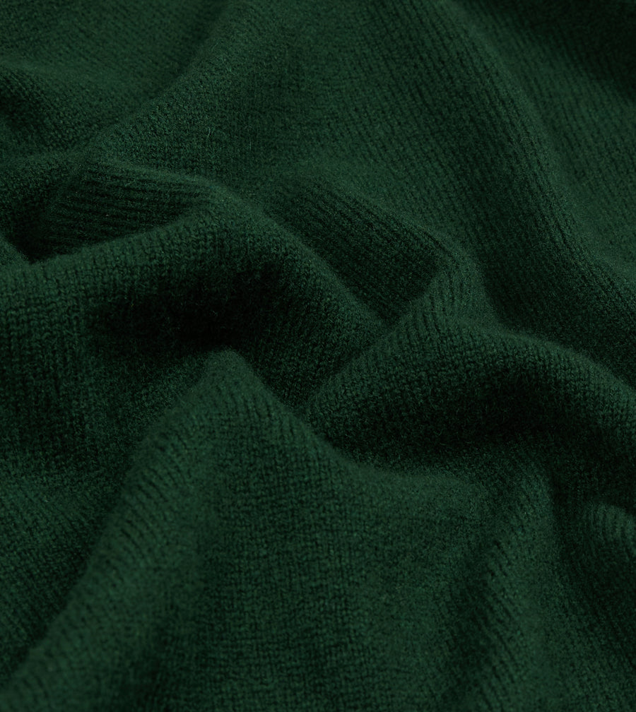 Dark Green Lambswool Sleeveless Cardigan