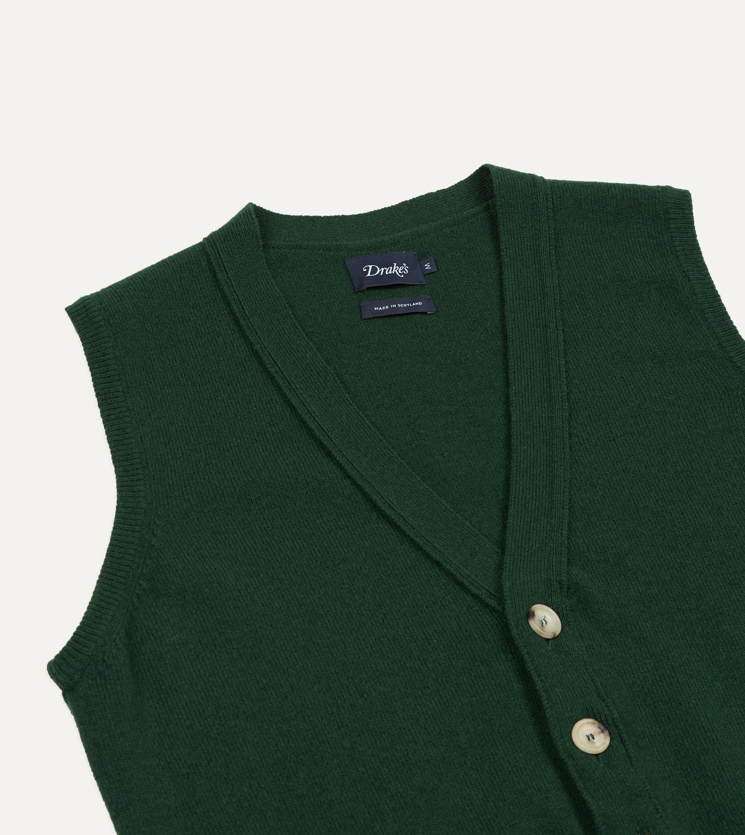 Dark Green Lambswool Sleeveless Cardigan