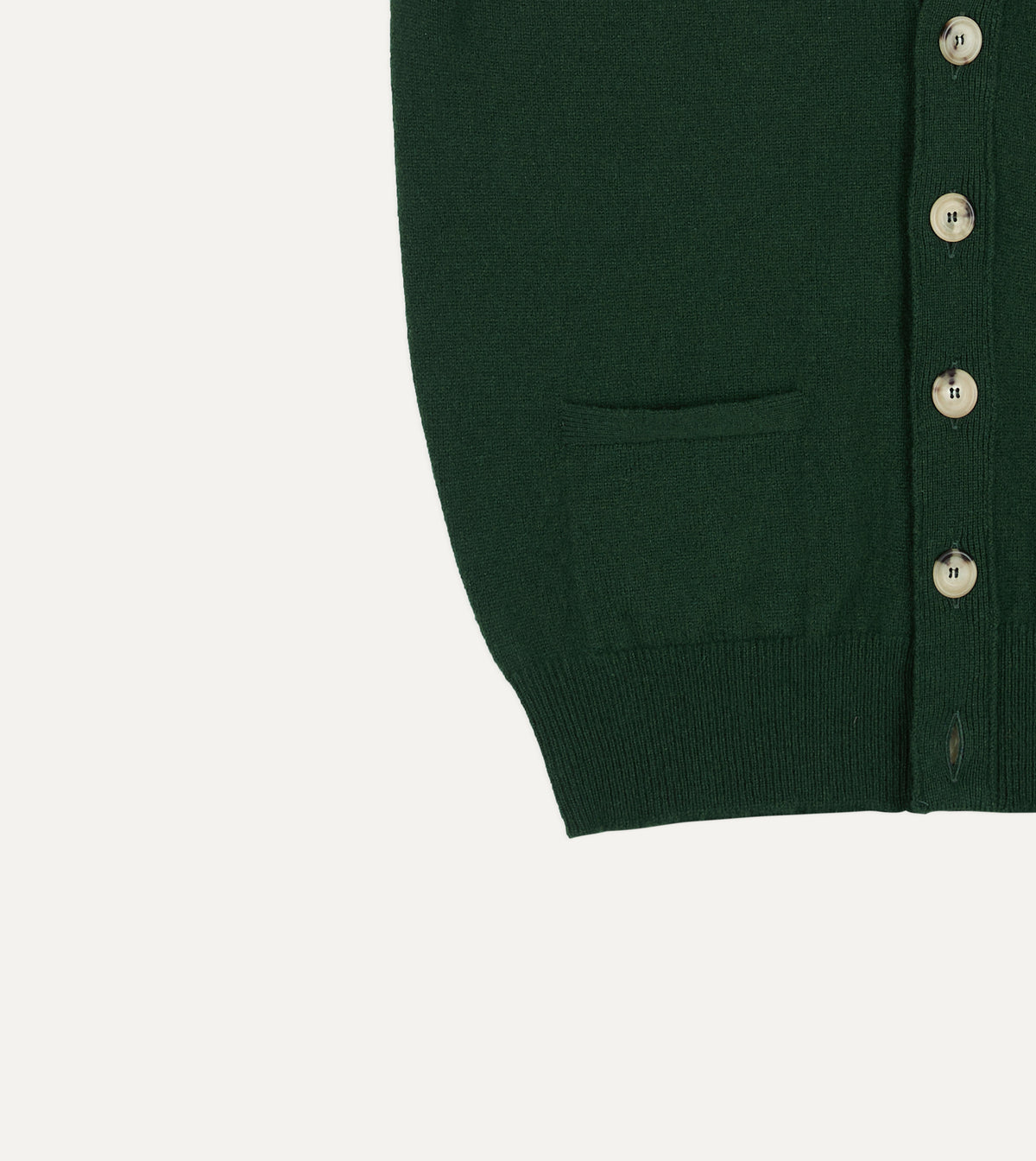 Dark Green Lambswool Sleeveless Cardigan