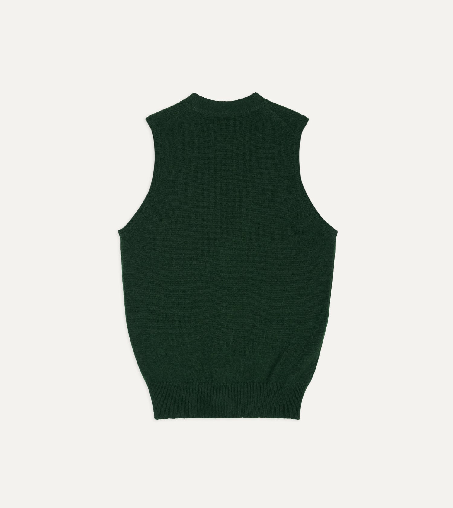 Dark Green Lambswool Sleeveless Cardigan