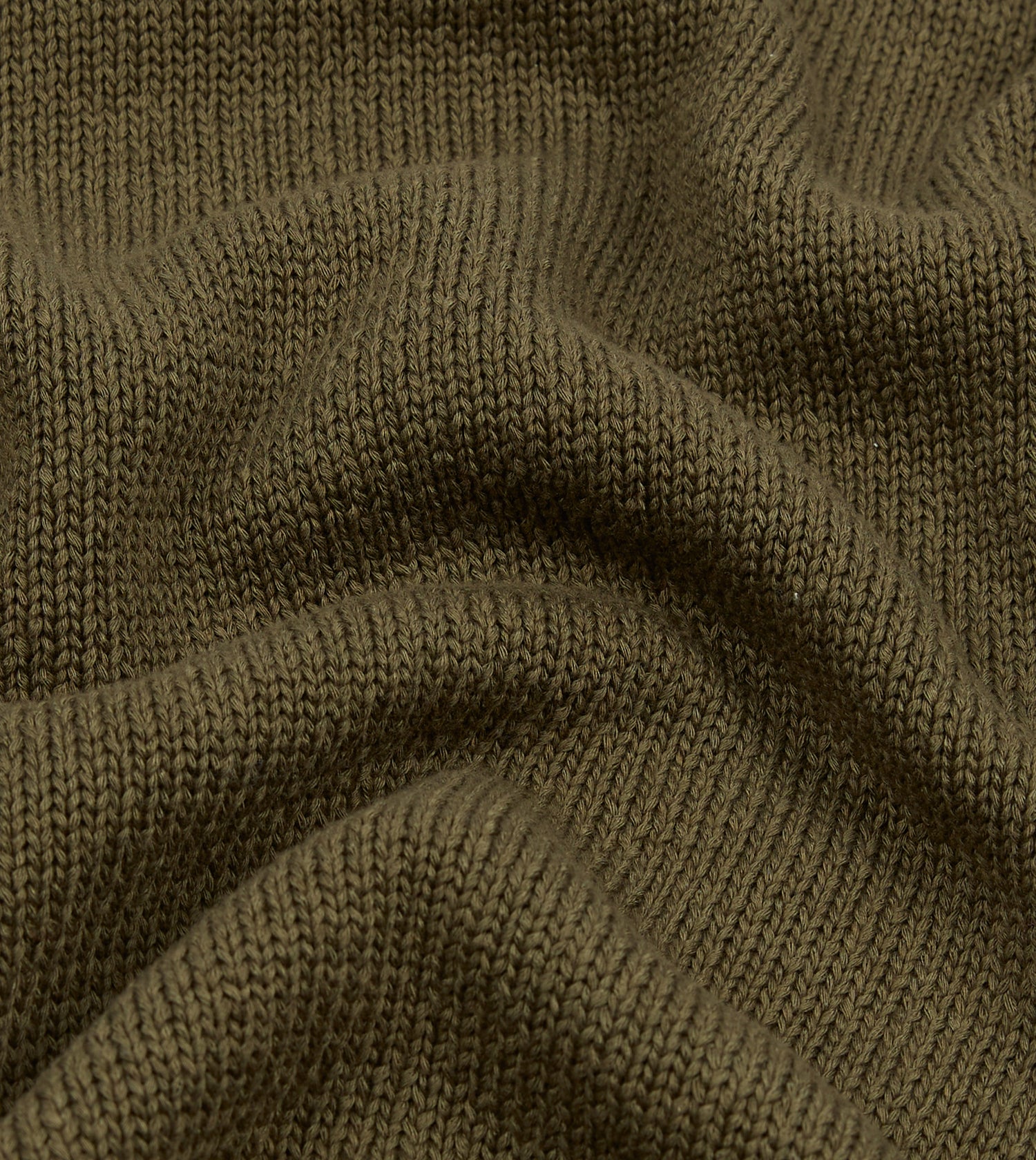 Olive Cotton Mock Neck Jumper