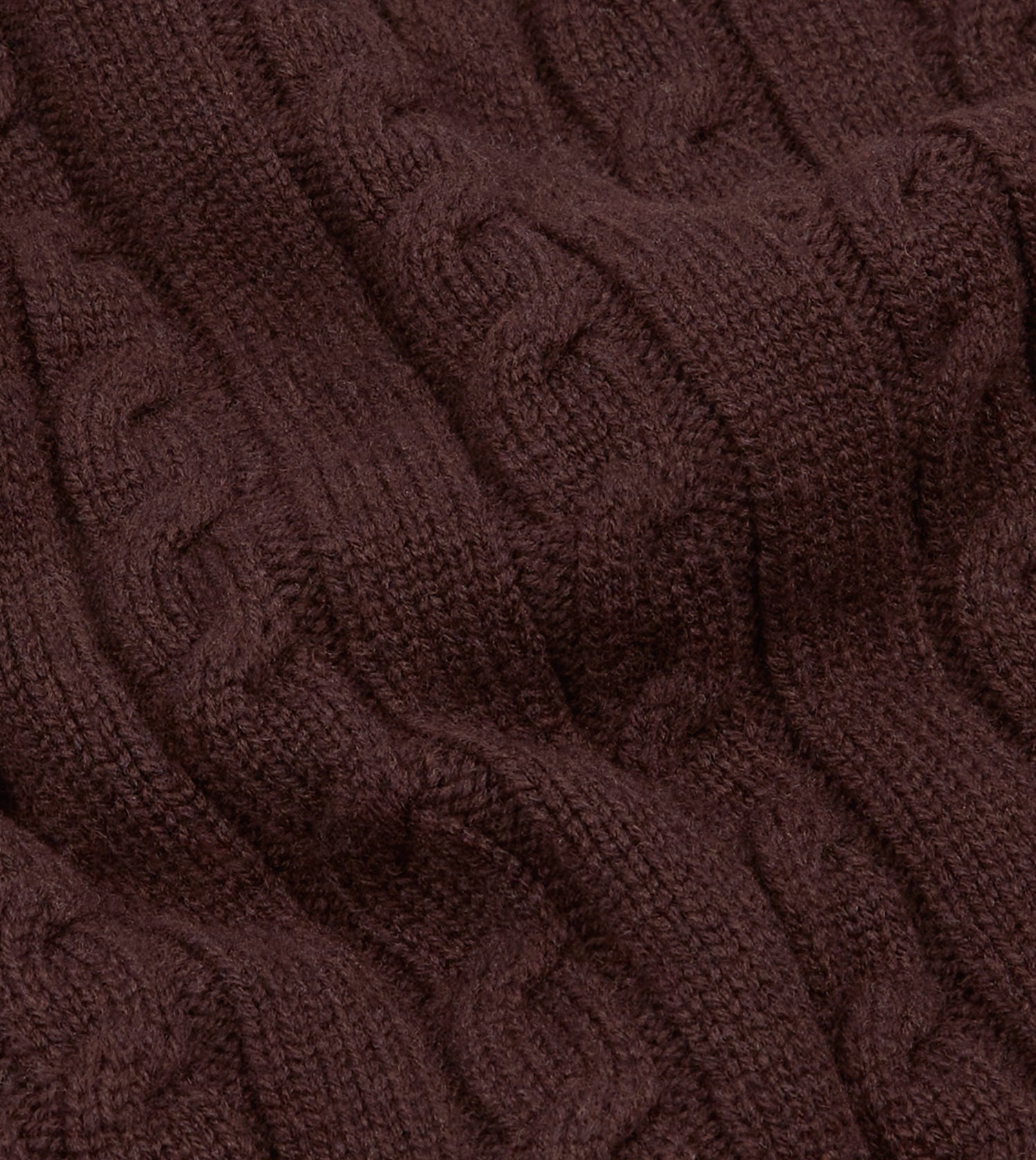 Brown Lambswool 6 Button Cable Knit Cardigan