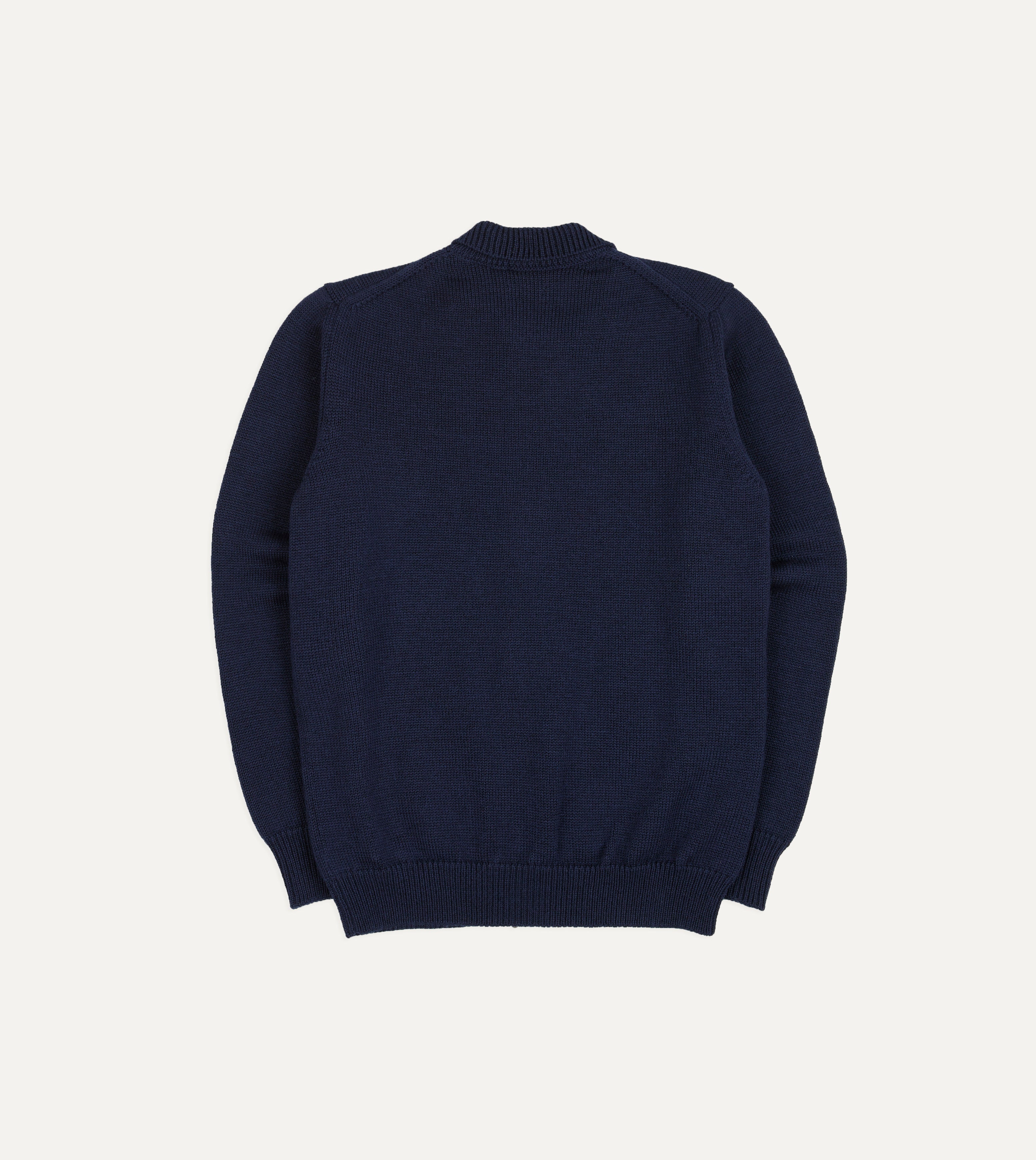 Navy Wool Zip-Through Cardigan – Drakes US