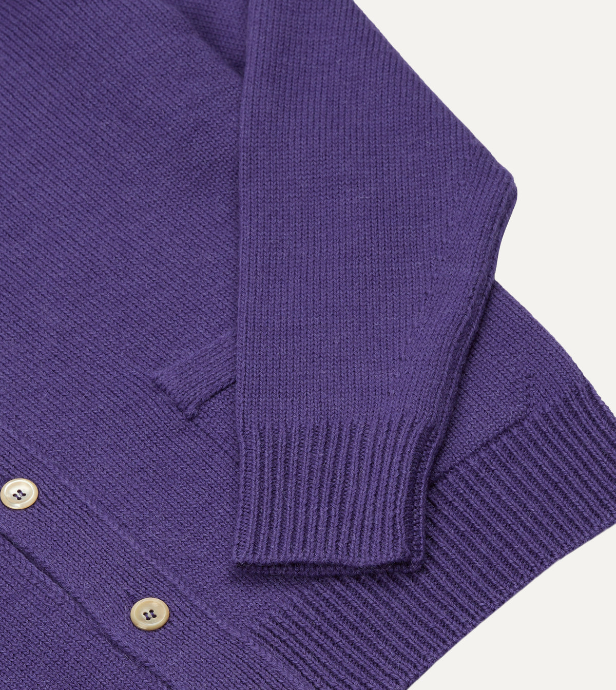 Purple Wool-Alpaca 6 Button Cardigan