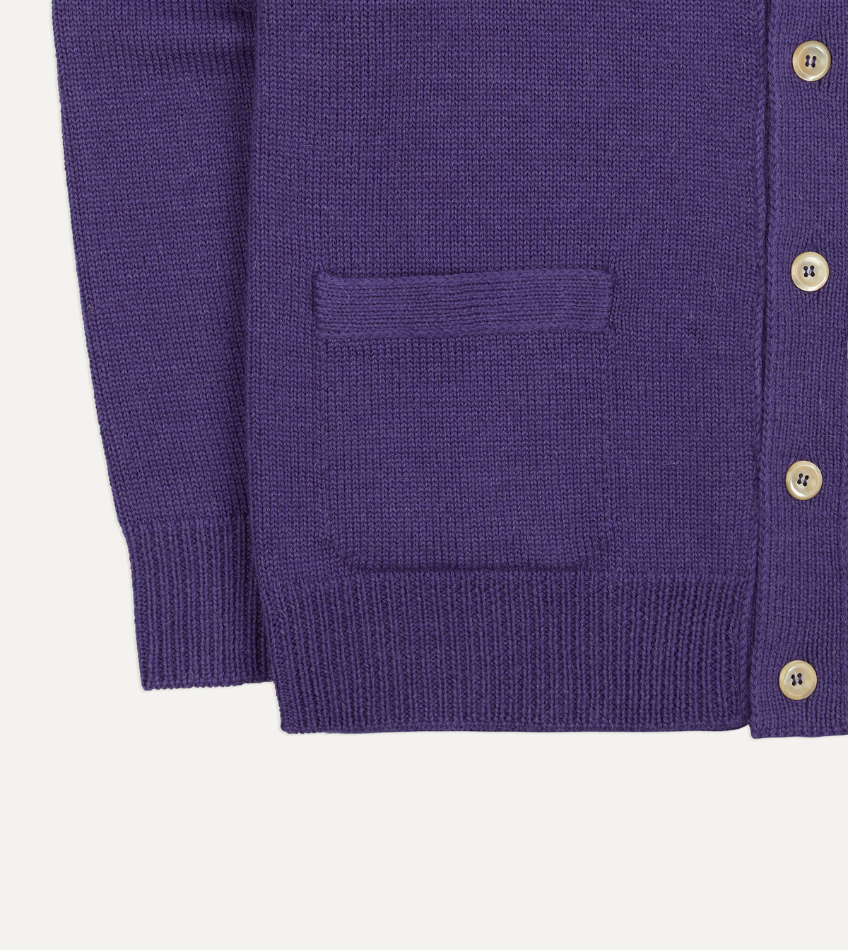 Purple Wool-Alpaca 6 Button Cardigan