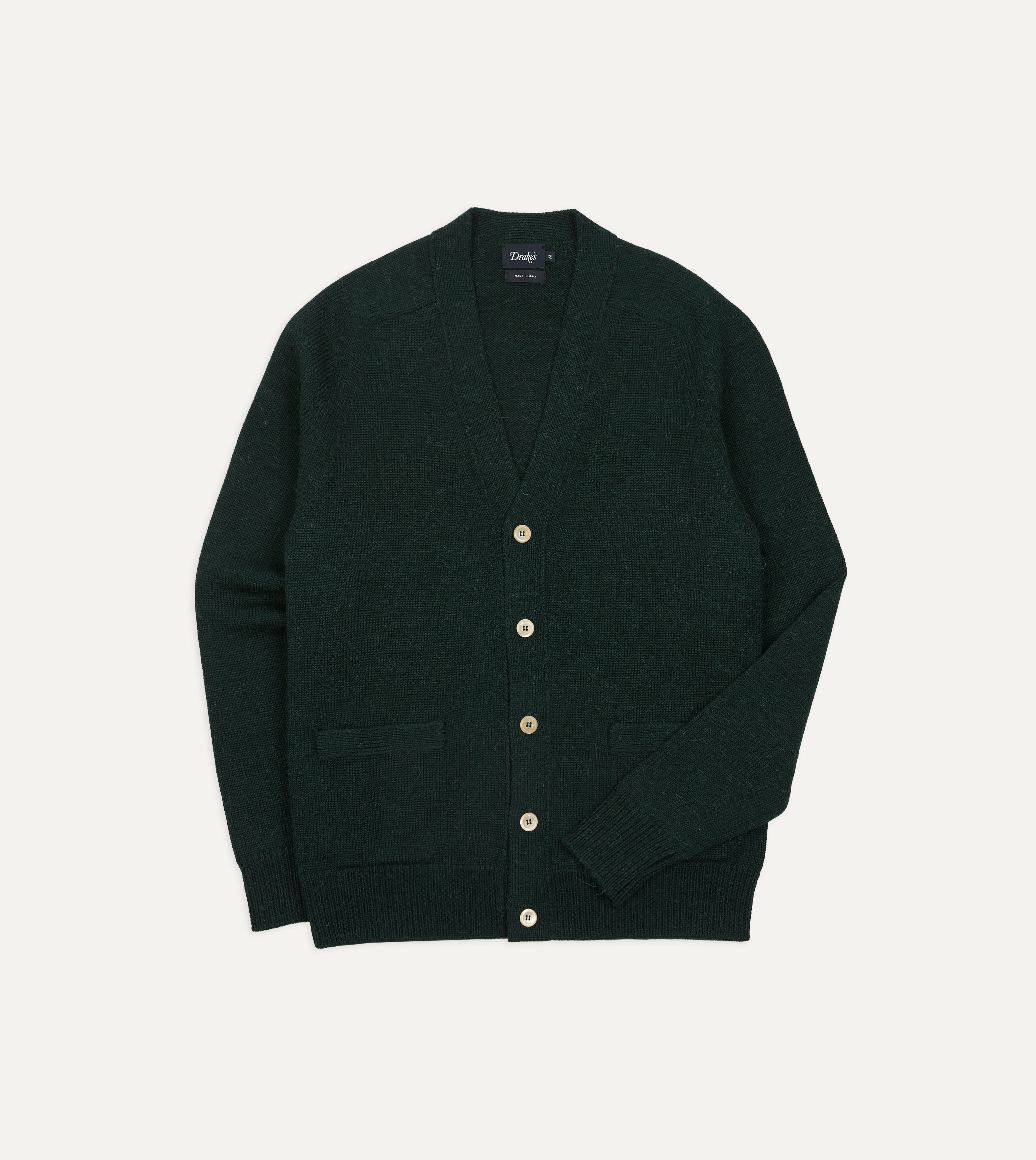 Green Wool-Alpaca 6 Button Cardigan